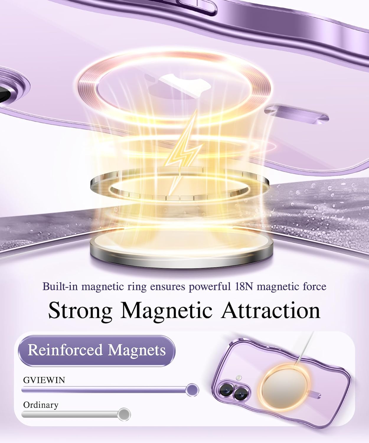 Thumbnail 3 de GVIEWIN iPhone 17 Case 6.3" Clear Lilac