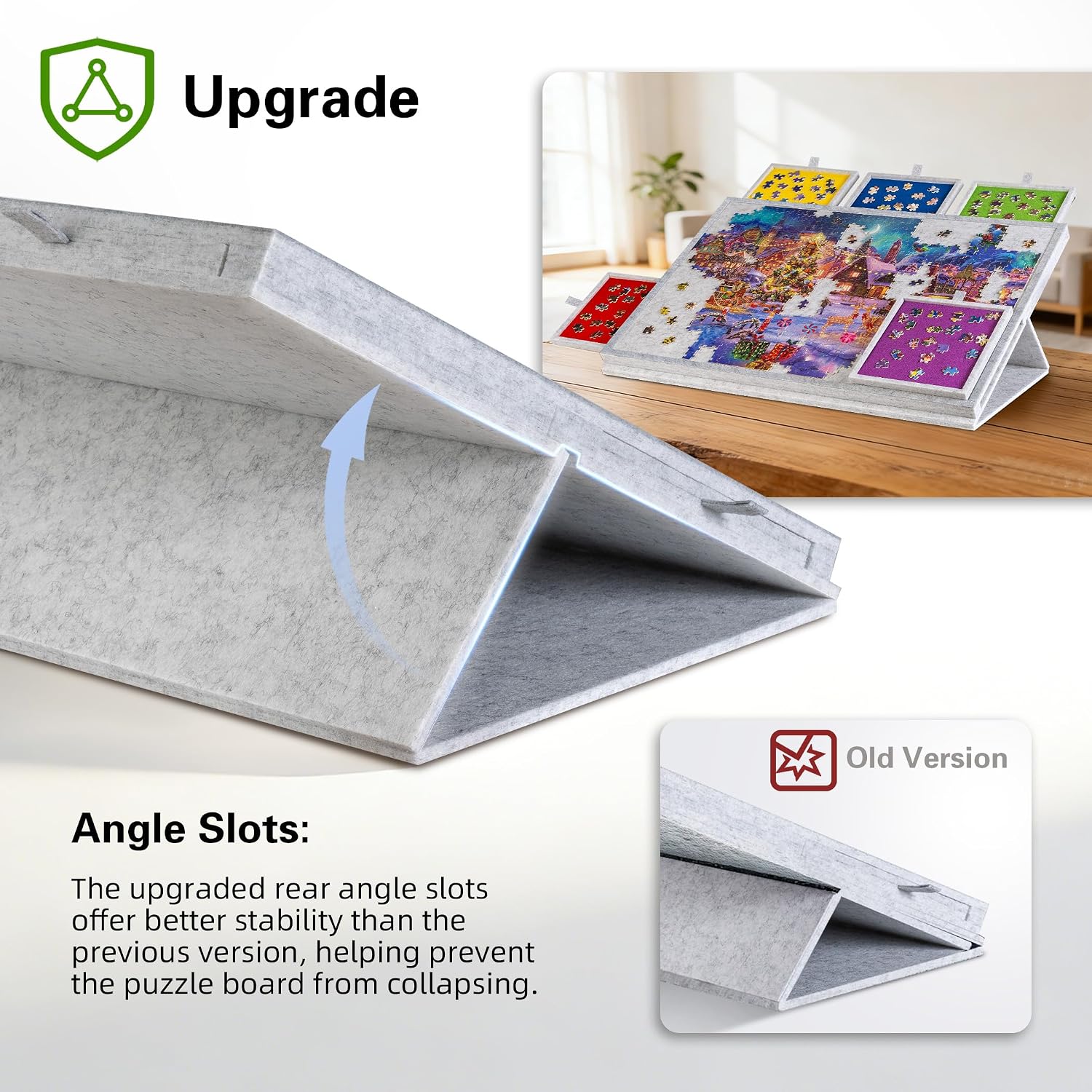Thumbnail 3 de LAVIEVERT Tilting Puzzle Board with 2-in-1 Stand & Cover and 5 Drawers (Light Grey) for 1,000-Piece Puzzles