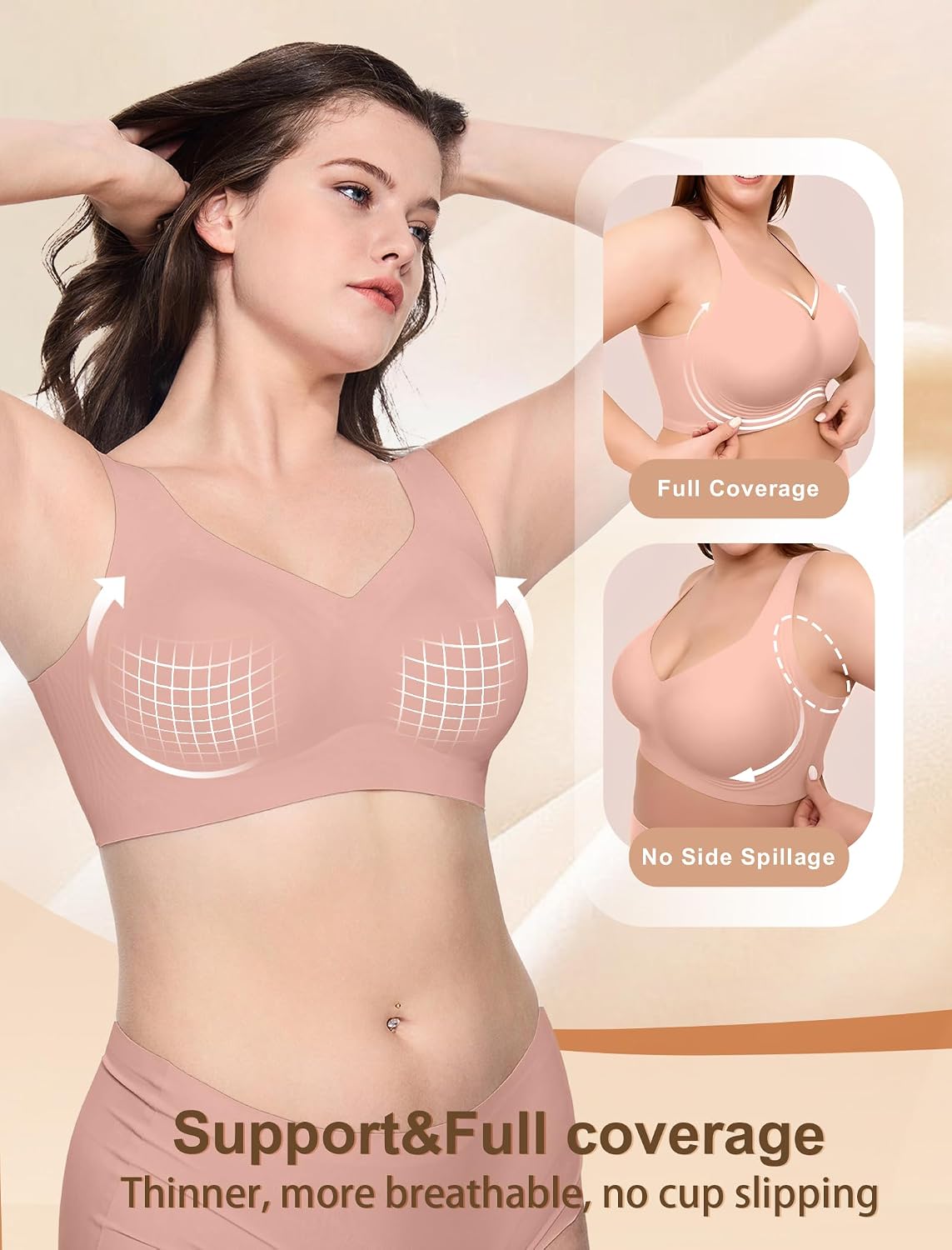 Detalle de Soft Intention Jelly Wireless Bra (Seamless Push-Up, Full Coverage) — Regular & Plus Size