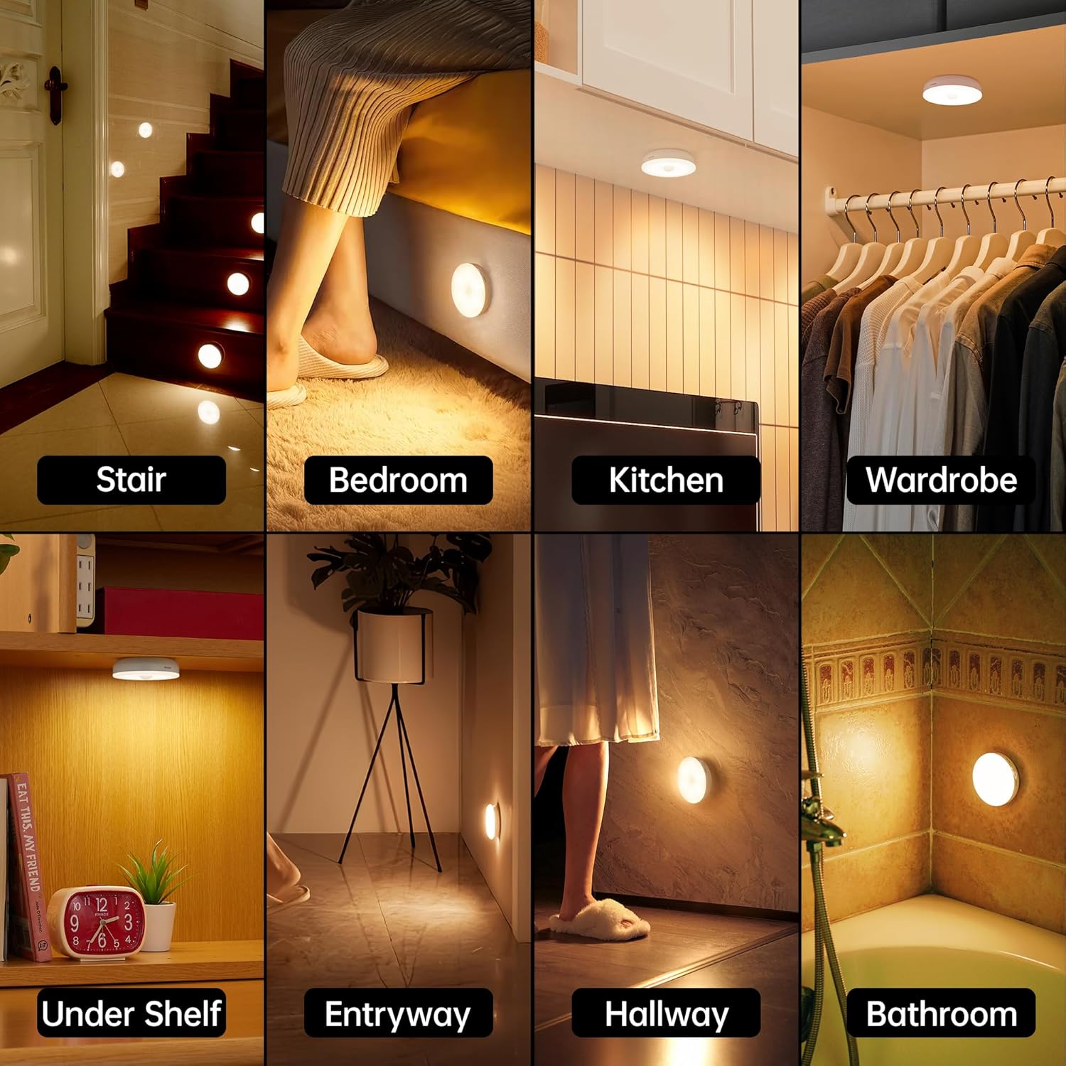 Detalle 2 de Homelist Luces Sensor Movimiento LED✨ con Mando, Pack 6