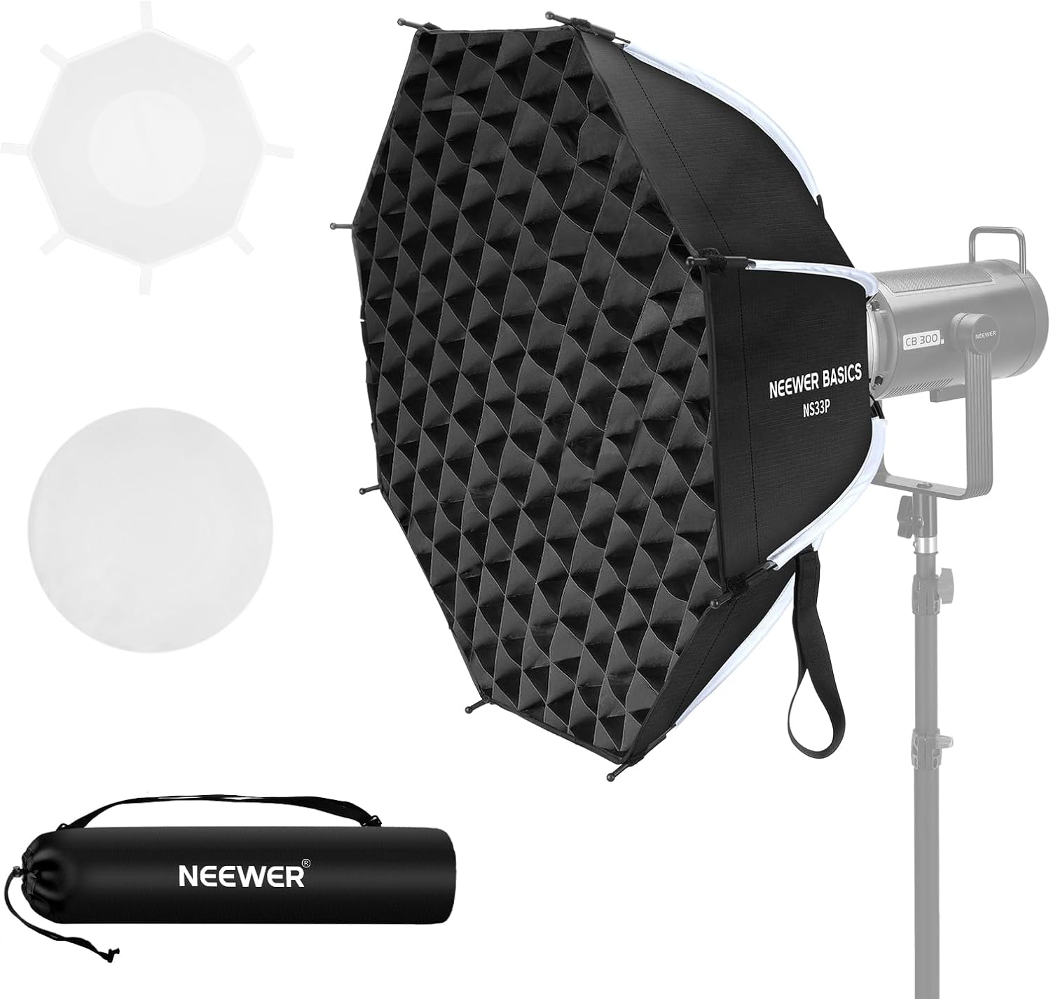 Detalle de NEEWER Basics Octagonal Softbox Kit NS33P for Studio Lighting