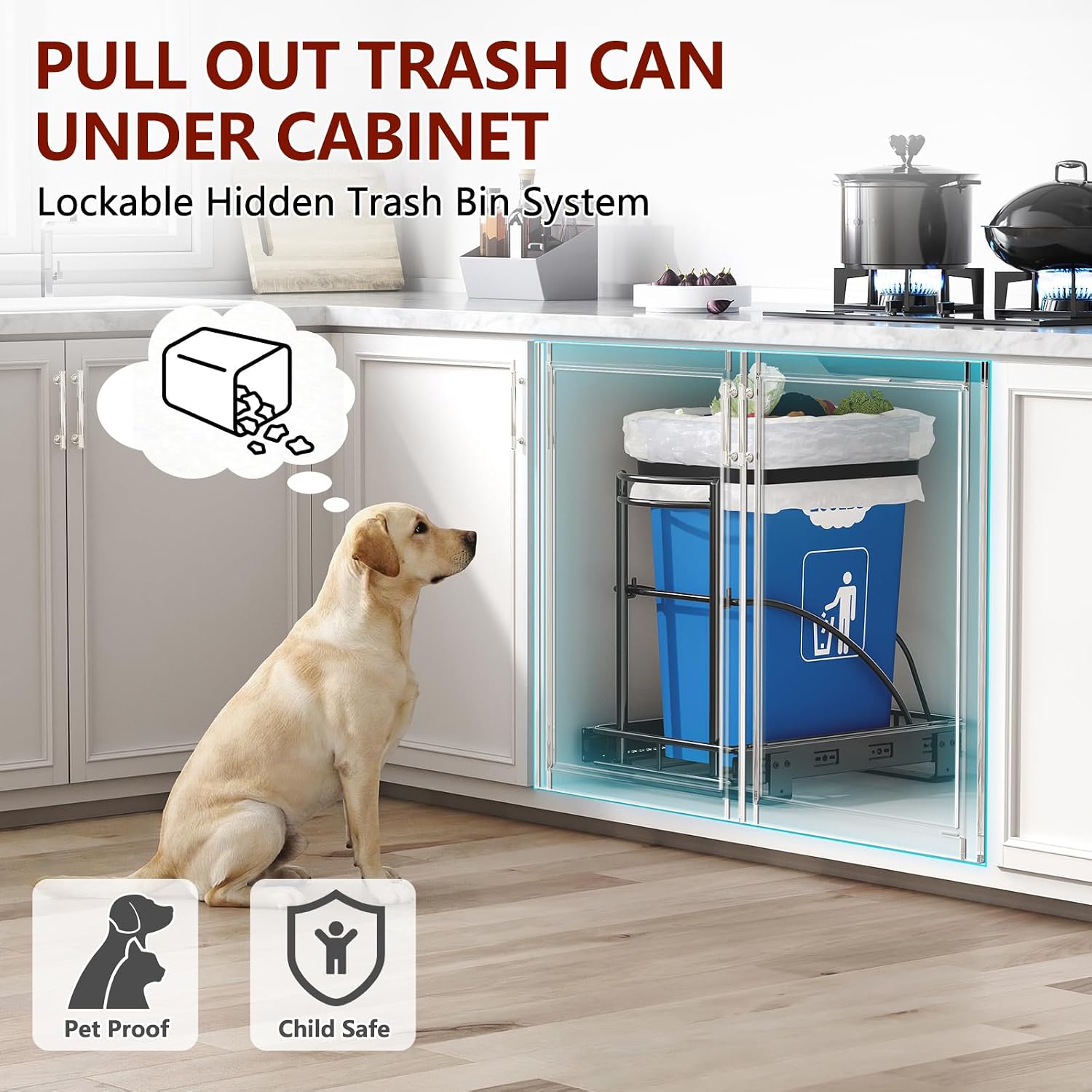 Detalle de ANASTA Under-Sink Pull-Out Trash Can Frame for 7–13 Gallon Bins