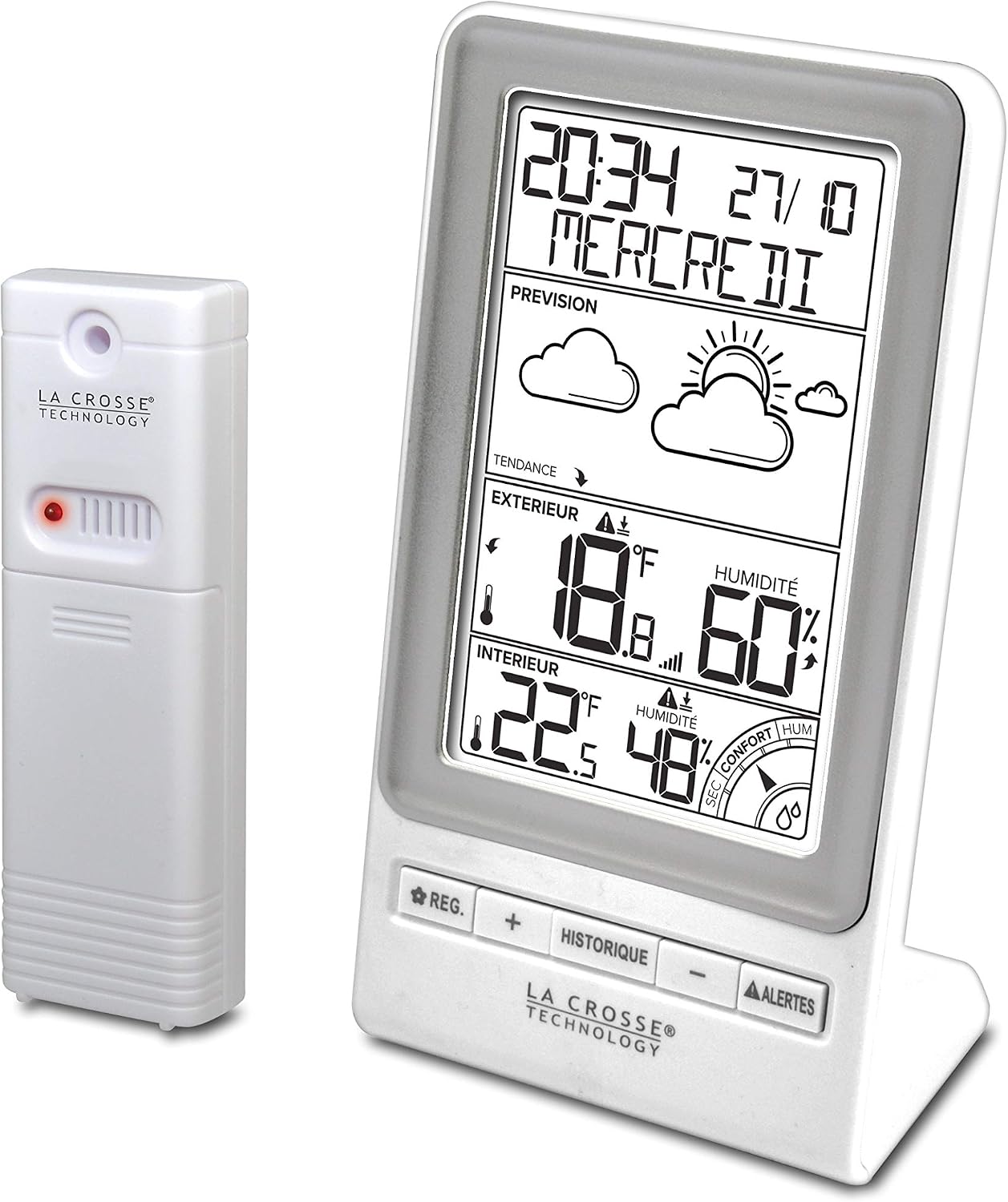Detalle 2 de La Crosse Technology WS6819 Station Météo Noir – Prévision, Alertes et Indice de confort
