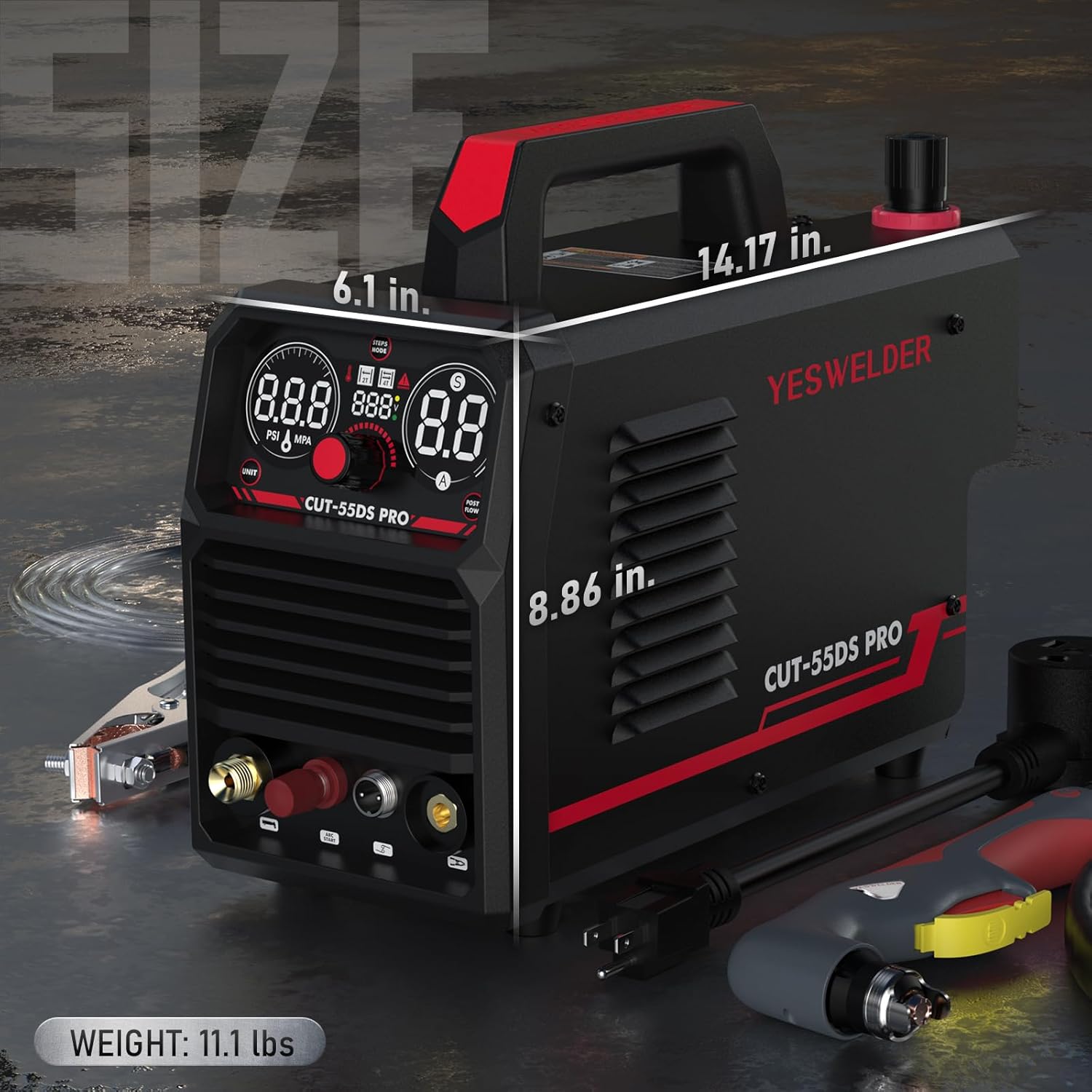 Thumbnail 1 de YESWELDER CUT-55DS PRO 55 Amp Non-High Frequency Plasma Cutter (Non-Touch Pilot Arc, Digital DC Inverter, 110/220V)
