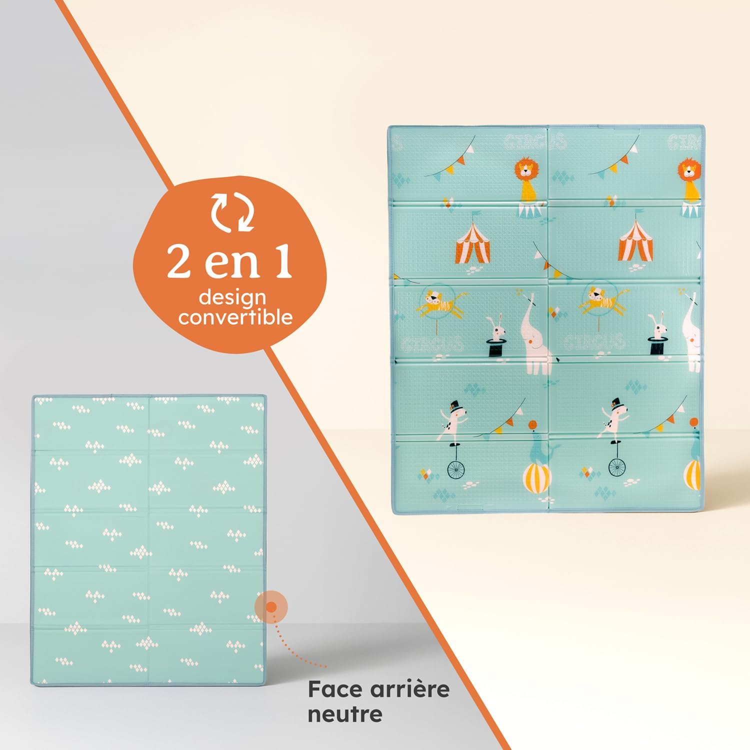 Thumbnail 6 de Laleni tapis d’éveil bébé pliable imperméable 120 x 150 x 1 cm – motif cirque