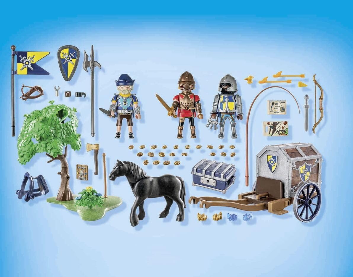 Thumbnail 6 de PLAYMOBIL Novelmore 71484 transportwagen met goud en kantelbare boom