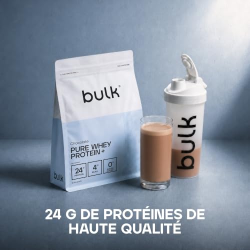 Detalle de Bulk Pure Whey Protein+ Chocolat 900 g — Protéine whey multicomposants, goût milkshake