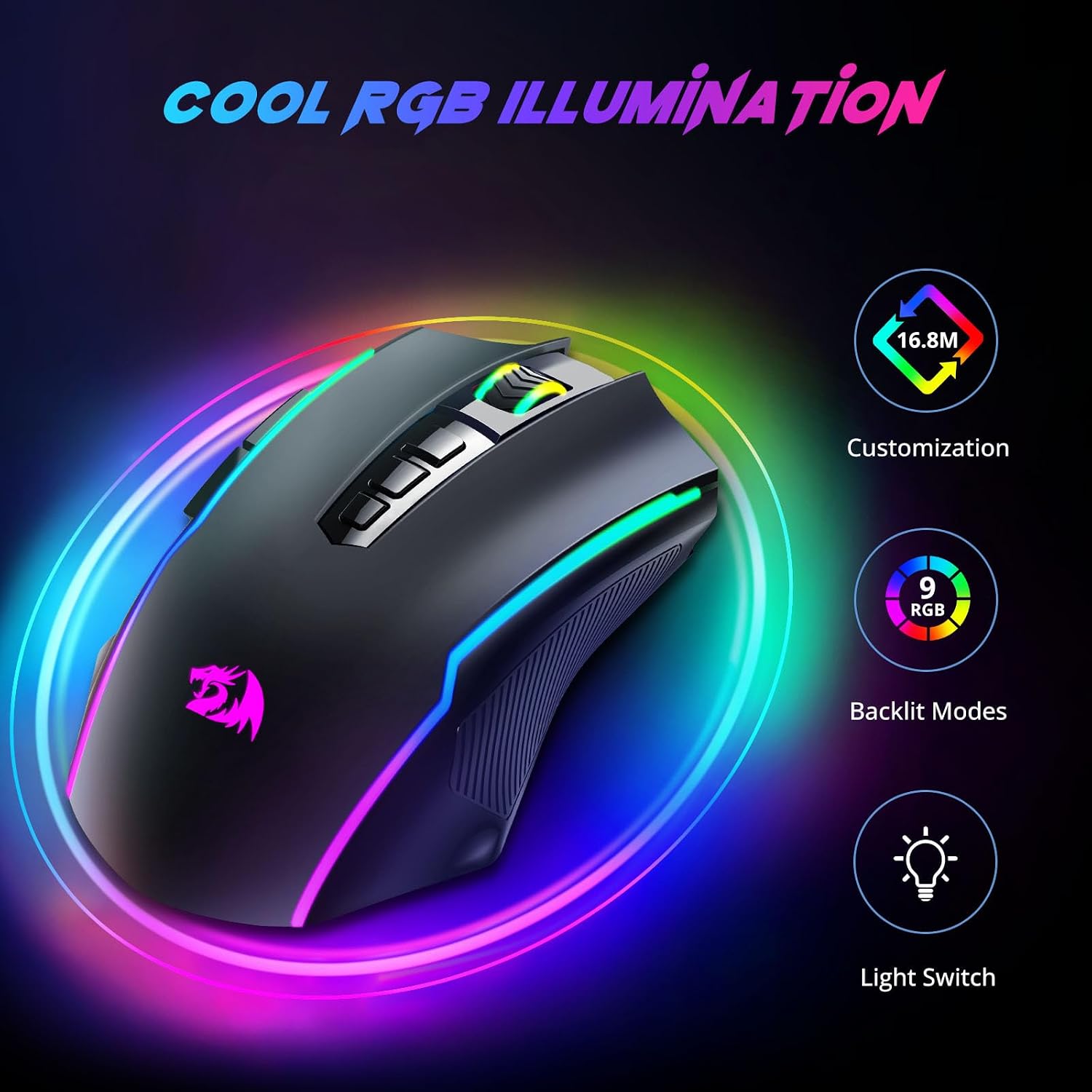Thumbnail 1 de Redragon Wireless Gaming Mouse 8000 DPI