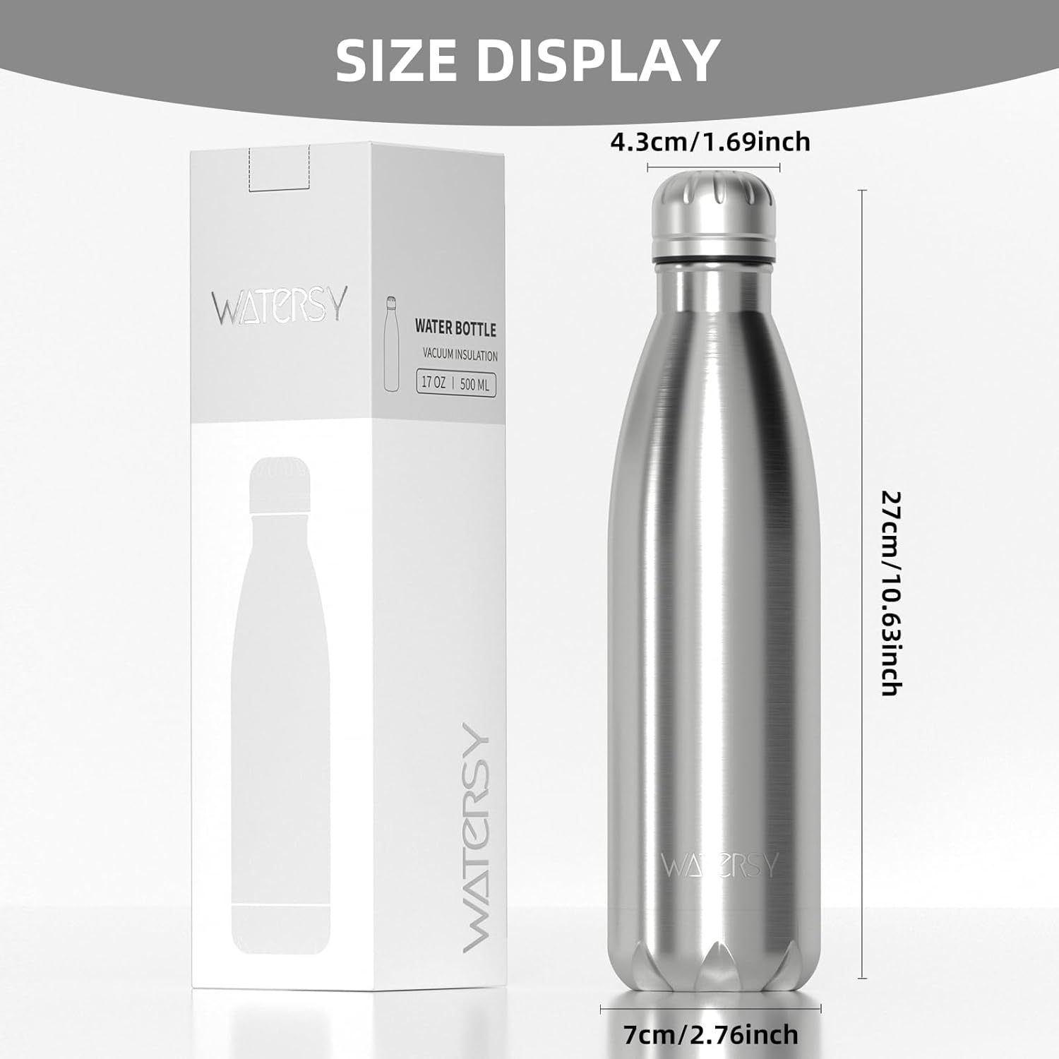 Thumbnail 5 de WATERSY 500ml Stainless Steel Insulated Water Bottle