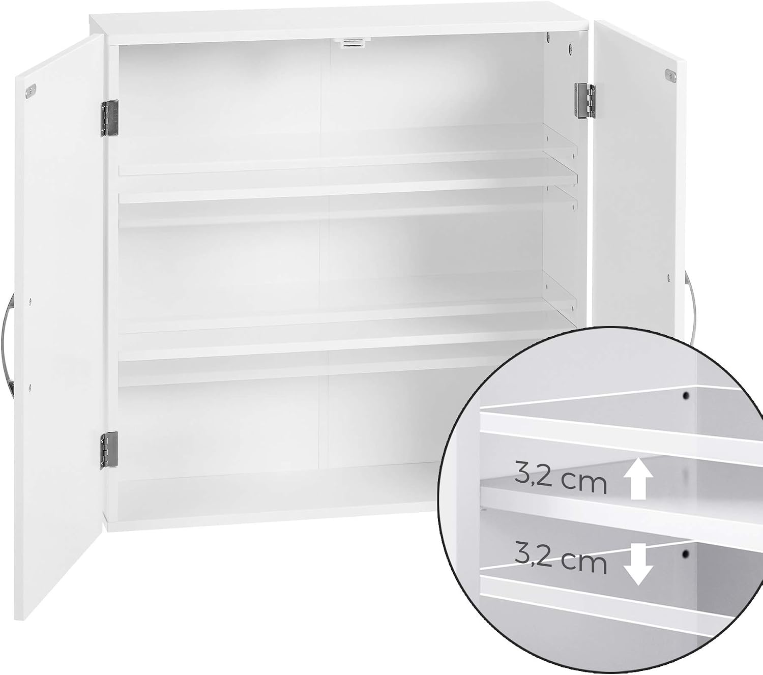 Detalle 2 de VASAGLE BBC320W01 Badschrank, 18 x 60 x 60 cm