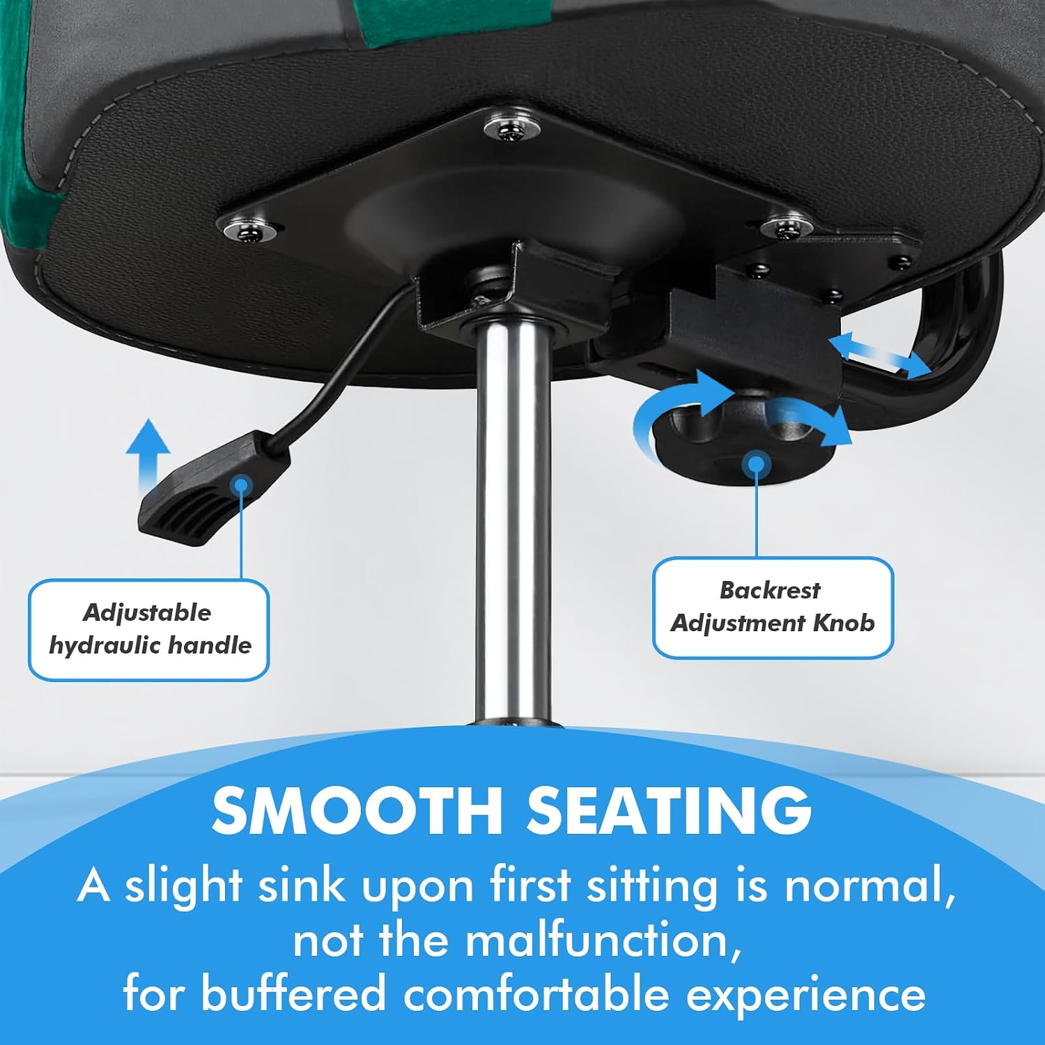 Thumbnail 5 de UPELLA UP-AG-3 Hydraulic Drum Throne with Backrest, Memory Foam and Velvet Cover
