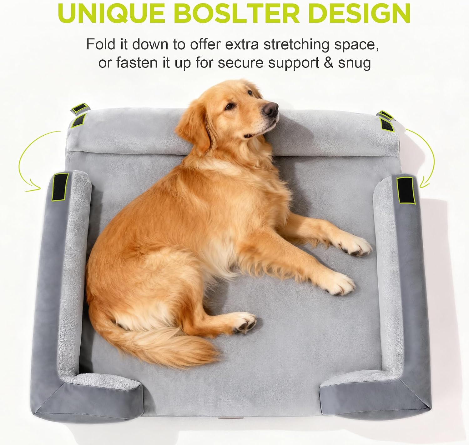 Detalle de Song Puppy SP11 Large Dog Bed, Orthopedic Memory Foam, Waterproof, Gray