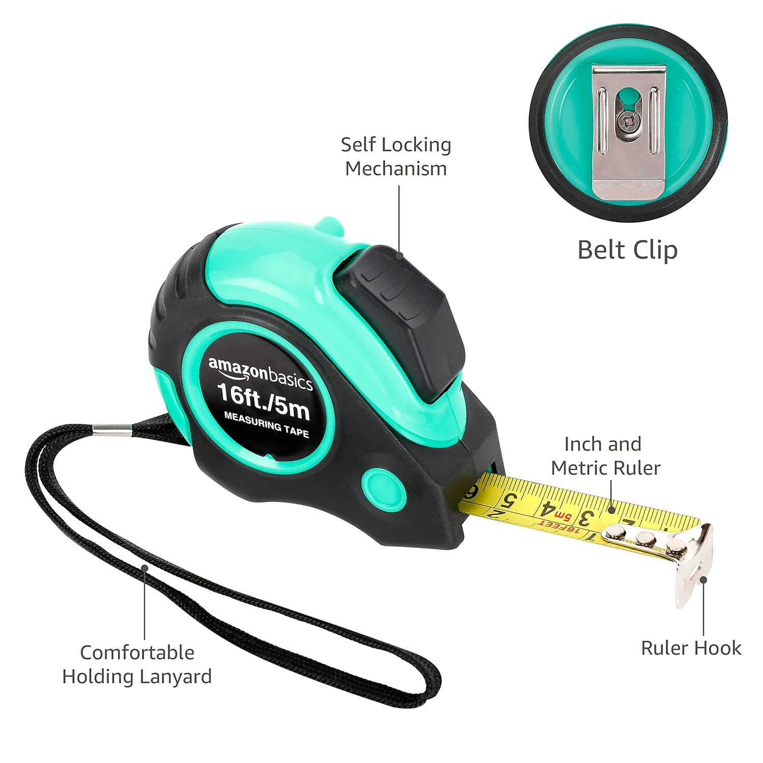 Detalle de Amazon Basics 16 ft Tape Measure ๐