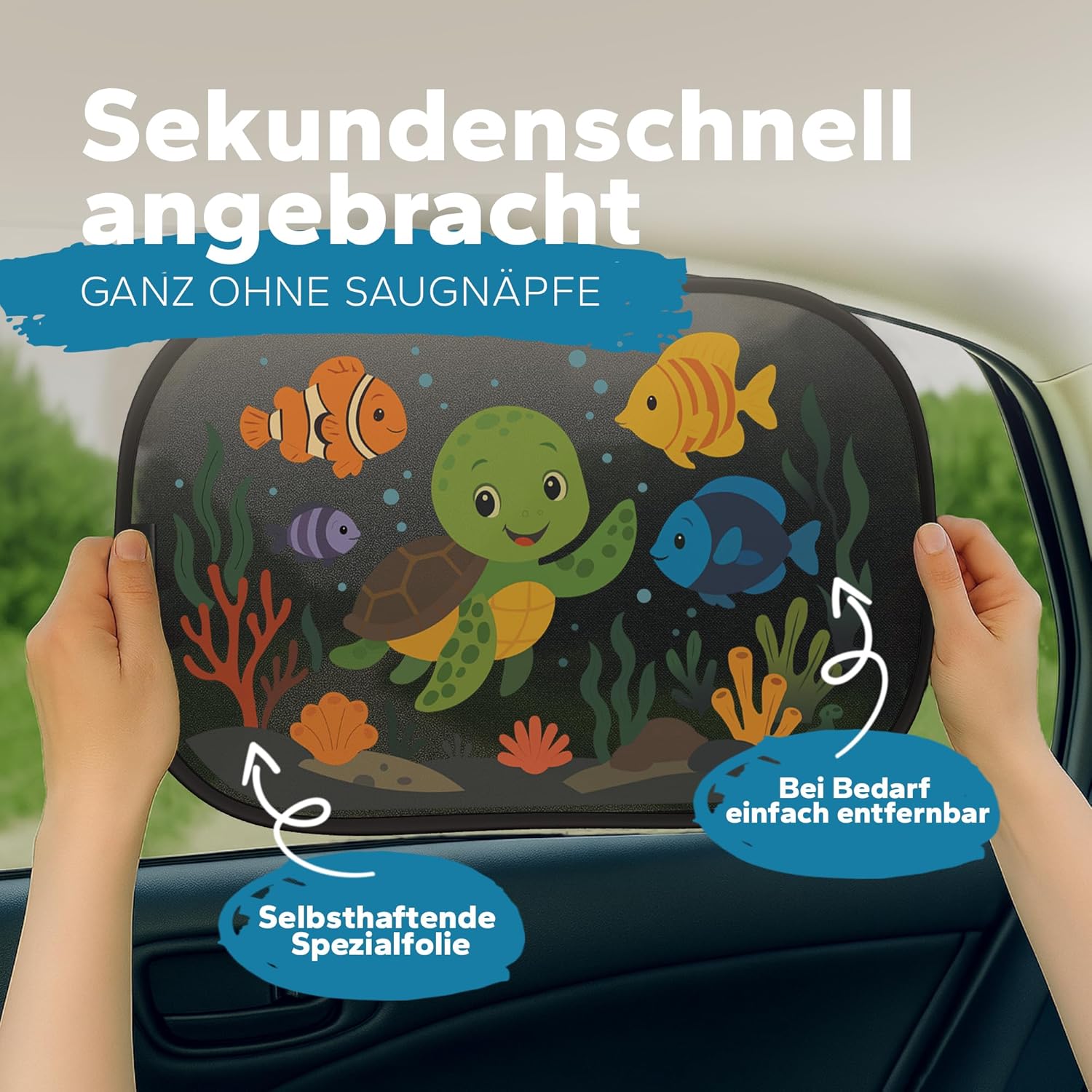 Thumbnail 3 de Fluffy's World Sonnenschutz Auto Baby & Kinder – zertifizierter UPF50+ Schutz (GSM105+ Nylon), Seitenscheibenblende