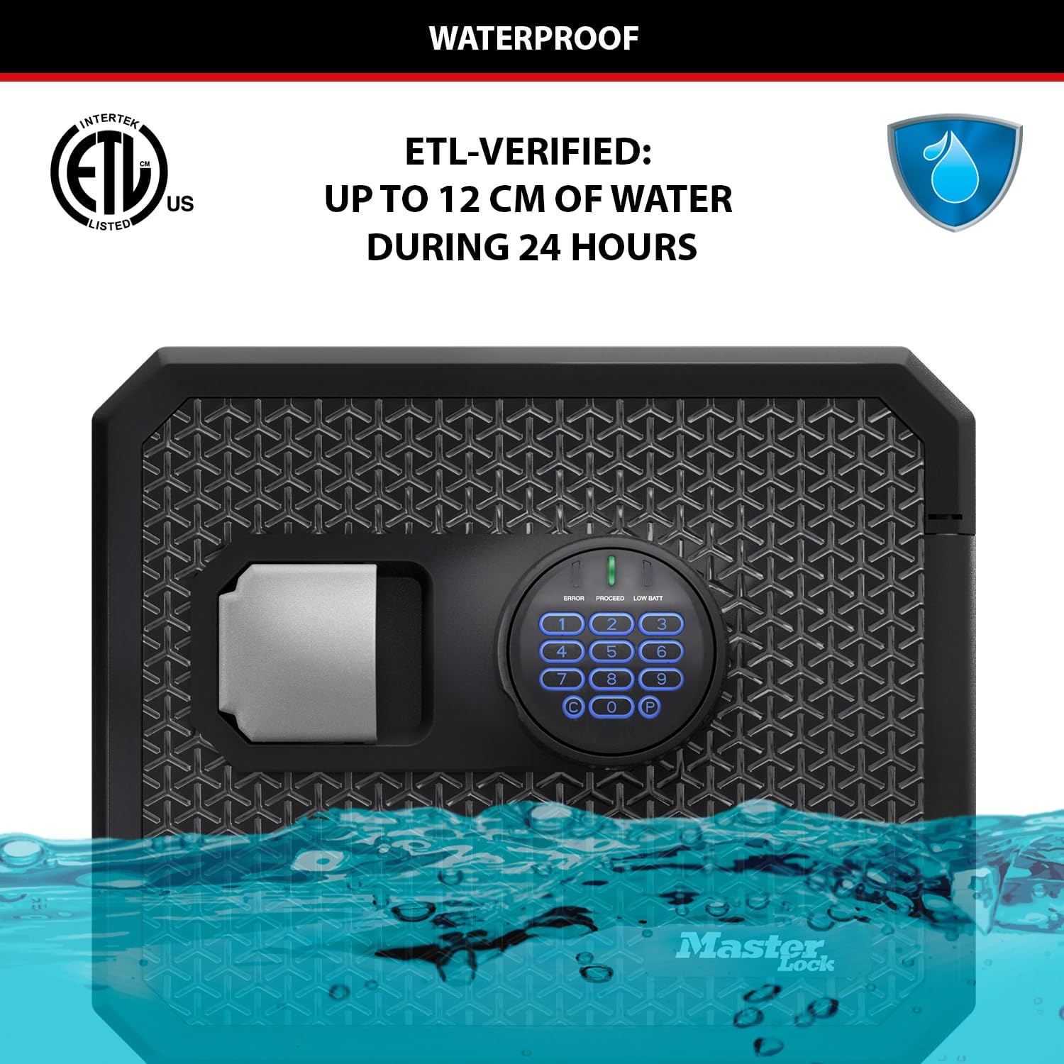 Thumbnail 3 de Master Lock Coffre-fort anti-feu et étanche 23 L, combinaison digitale rétroéclairée