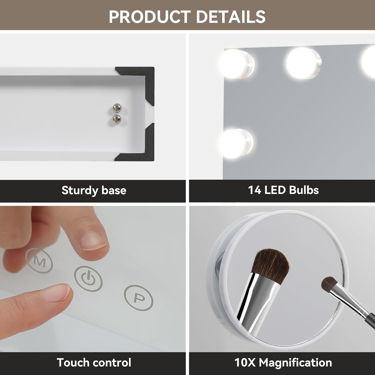 Detalle 2 de eklipt Hollywood Vanity Mirror 50×42cm