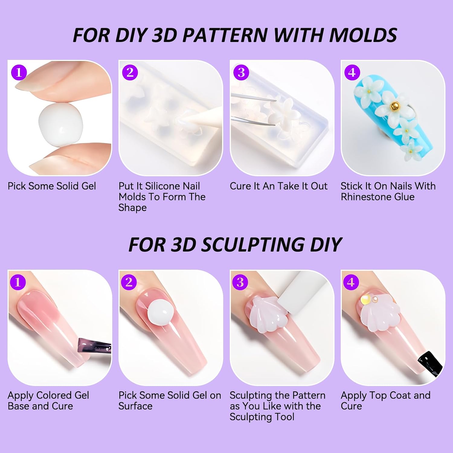 Thumbnail 6 de Makartt 3D Gel Nail Art Starter Kit with Clear & White Builder Gel