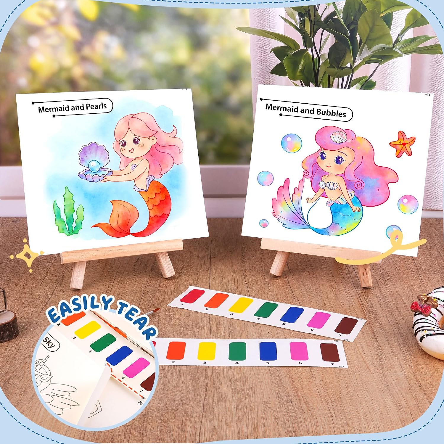 Thumbnail 5 de YPLUS Paint with Water Coloring Books for Toddlers: Mermaid Theme – Mess Free Watercolor Set