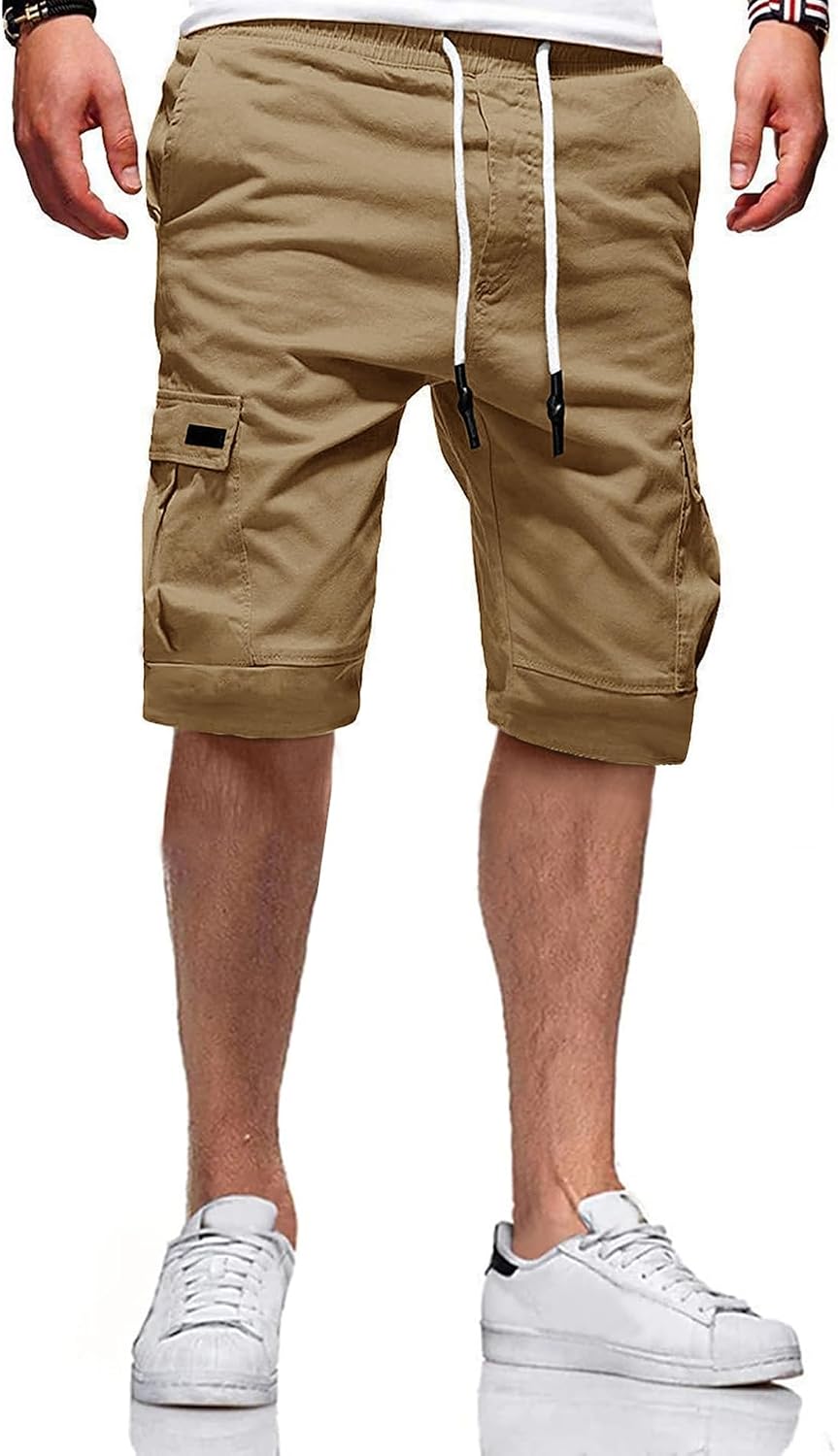 Thumbnail 6 de JACKETOWN Kurze Cargo Shorts Herren – elastischer Bund, 6 Taschen, Baumwolle Sommer