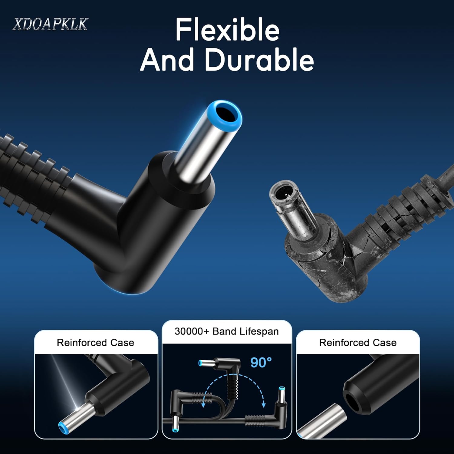 Detalle 1 de TUXIFPKU 65W/45W Laptop Charger with 4.5 x 3.0 mm Smart Blue Tip