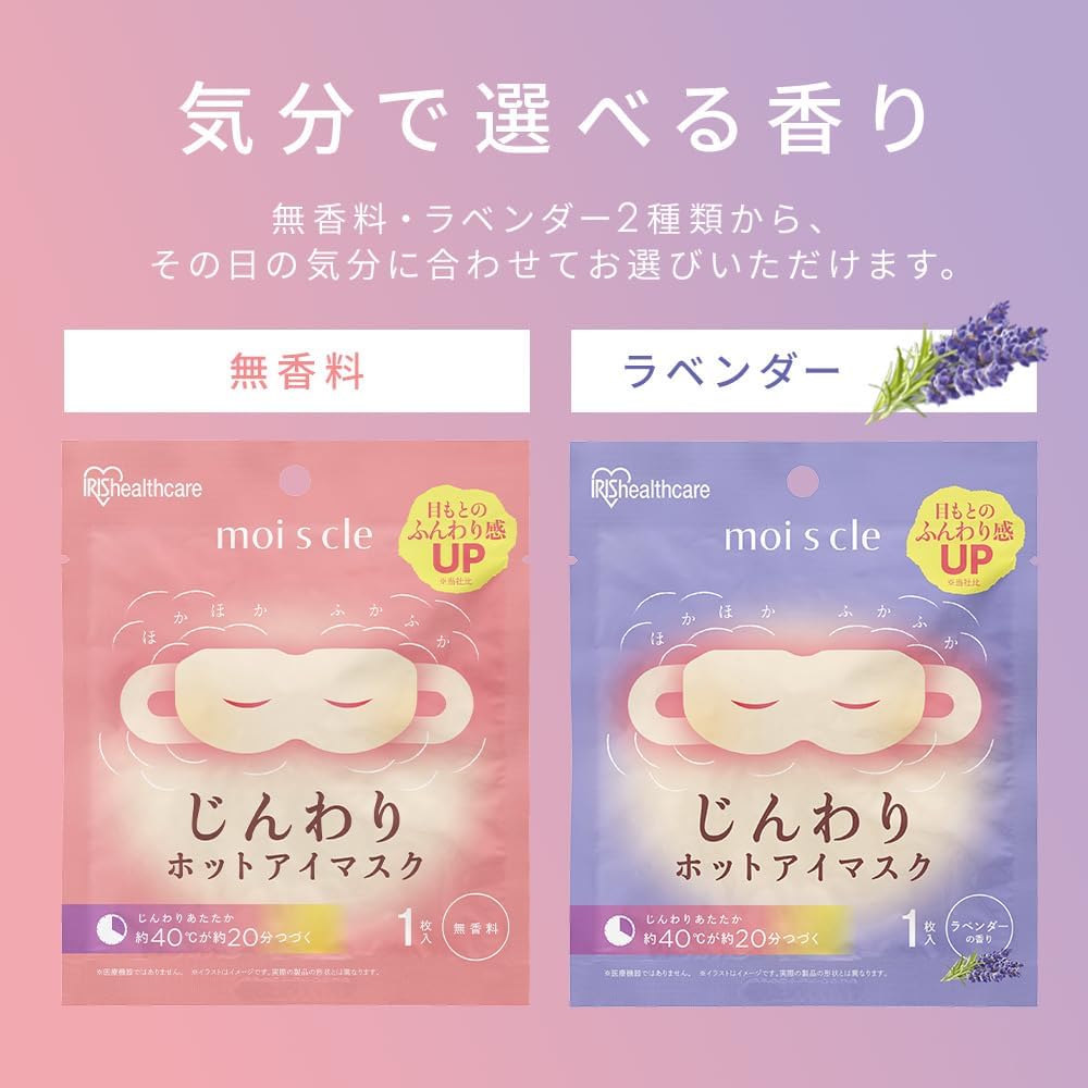 Detalle de アイリスオーヤマ モイスクル NHI-M16 無香料ホットアイマスク 16枚入・約40℃