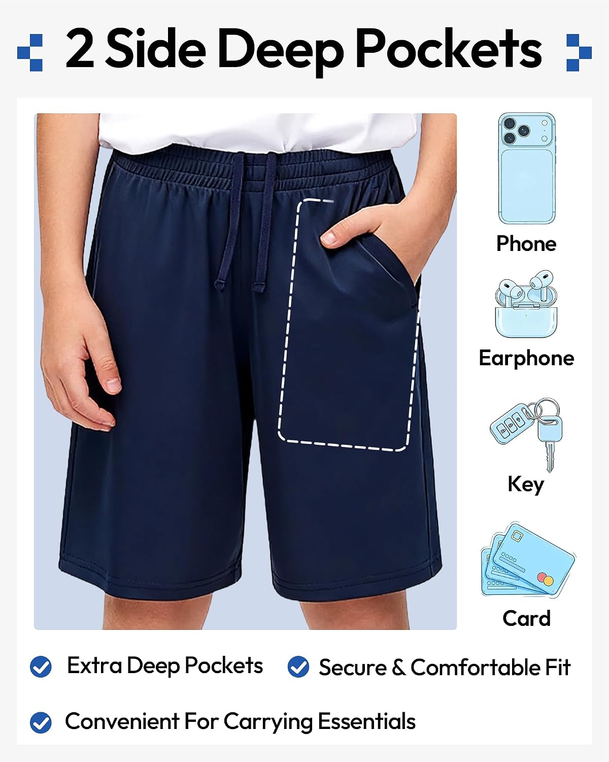 Detalle de BALENNZ Boys’ Basketball Shorts, 5-Pack