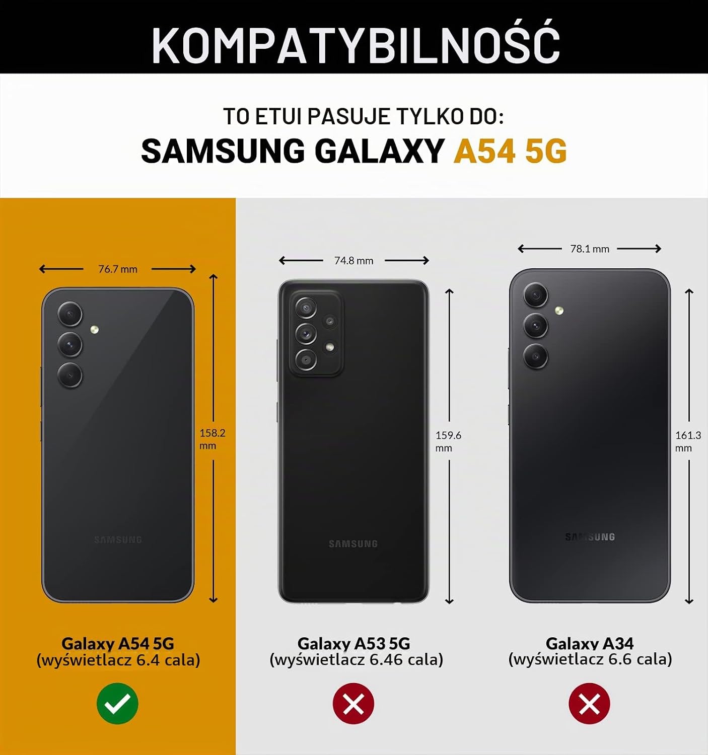 Detalle de SURAZO etui do Samsung Galaxy A54 5G ze skóry nubukowej, RFID i stojakiem