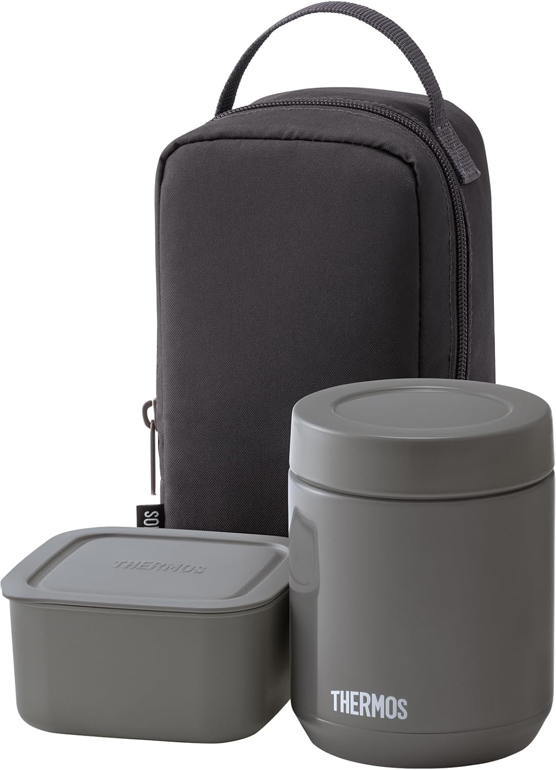 Detalle 2 de サーモス JEE-800 DGY 真空断熱スープランチセット 400ml 食洗機対応・専用ポーチ付き