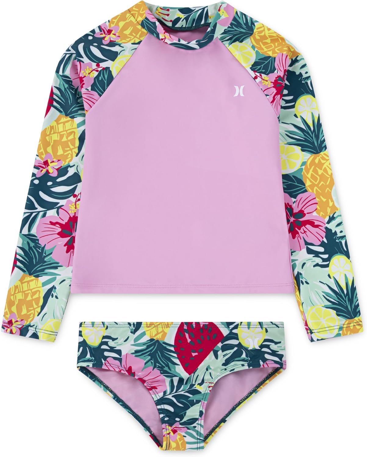 Detalle de Hurley Girls Two-piece Rashguard Set (Big Kid): Practical Sun Protection with Style