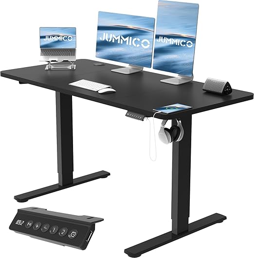 Detalle de JUMMICO Escritorio Elevable Eléctrico con Cargador USB 🖥