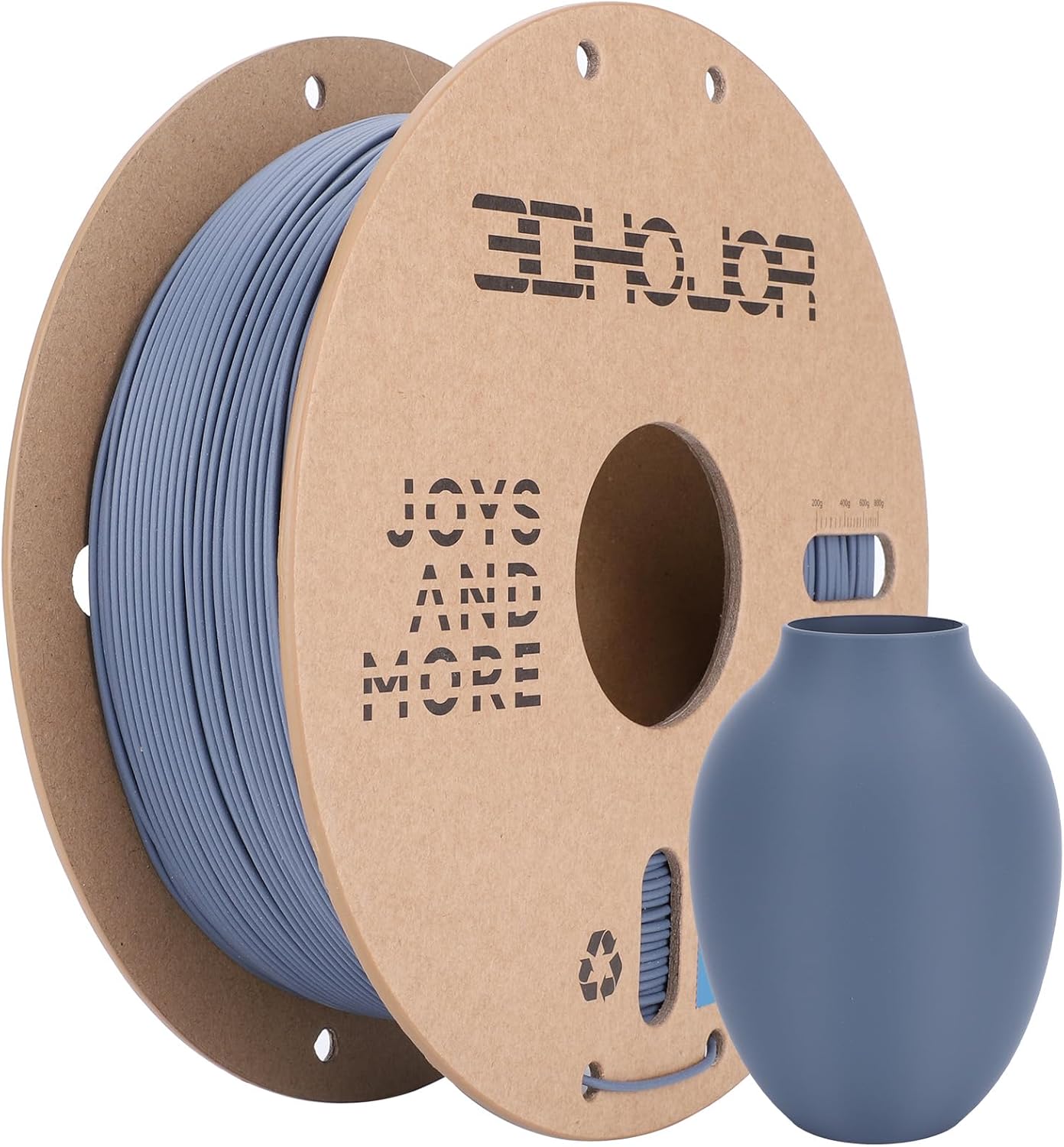 3DHoJor Matte PLA Filament 1.75mm Grey – 1kg for Most FDM Printers