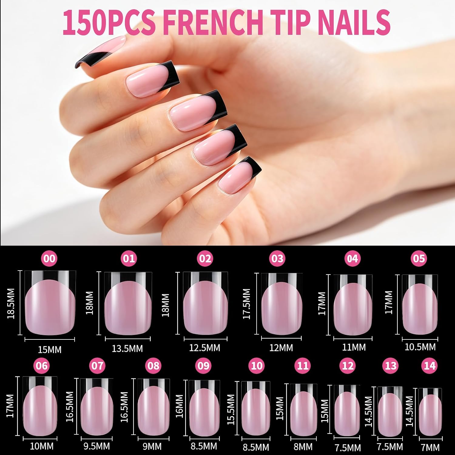 Detalle de YGDZ Press-On Nail and Toenail Kit, Short Square