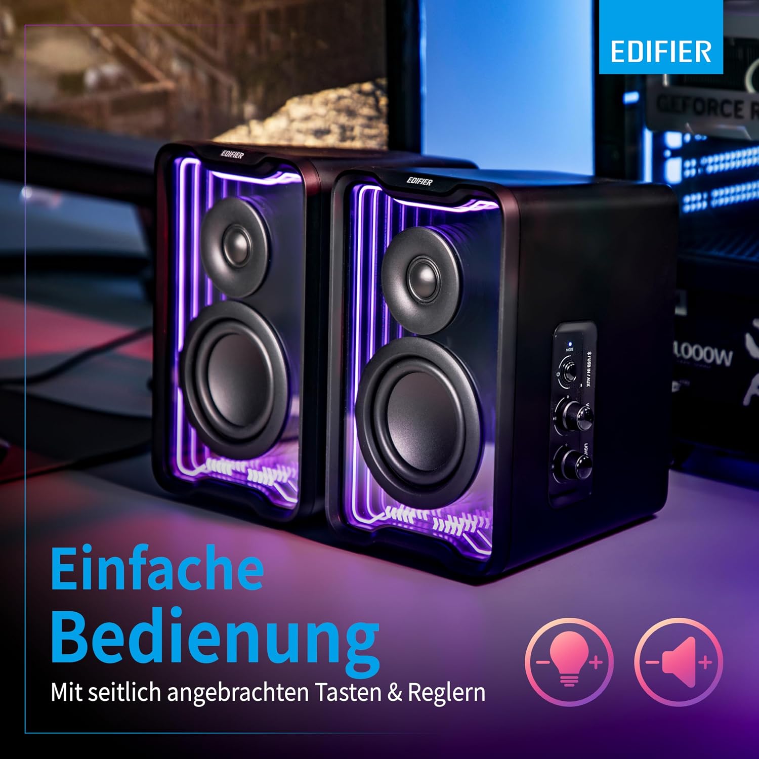 Thumbnail 6 de Edifier QR30: Aktiver Desktop‑Lautsprecher mit Bluetooth 5.4, 30 W RMS, dynamische Lichteffekte