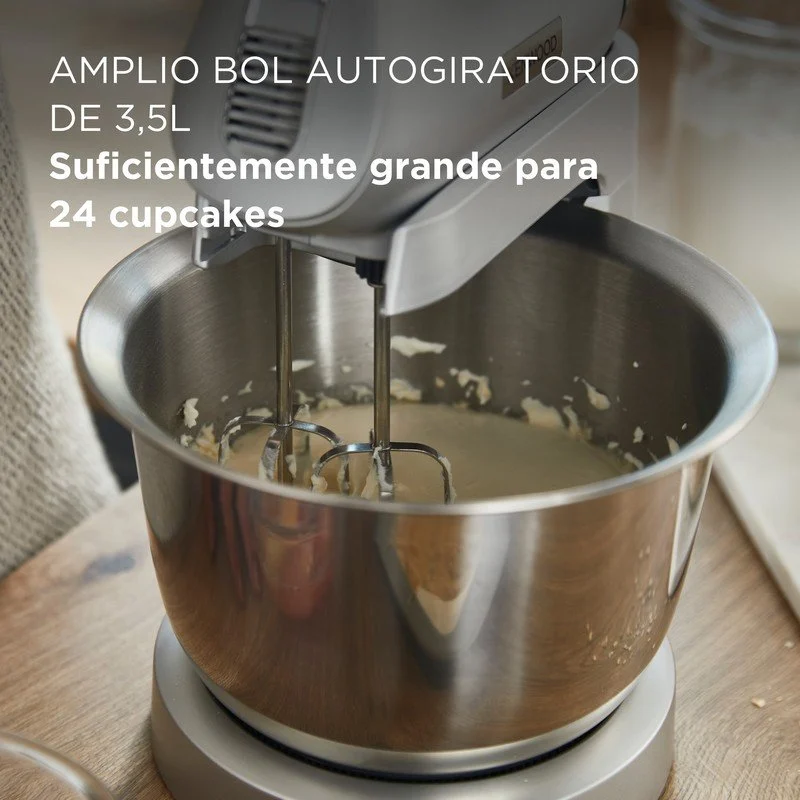Detalle 2 de Batidora de mano Kenwood HMP 54 SI, 650 W, con bol de acero inoxidable y función turbo