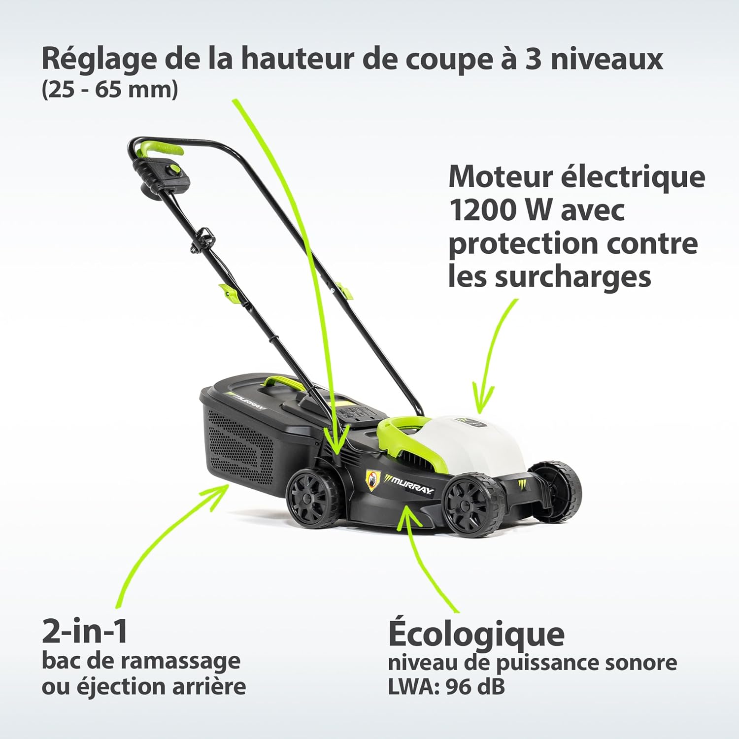 Detalle de Murray Tondeuse Électrique 2-en-1 LE320E — performance compacte pour petites surfaces
