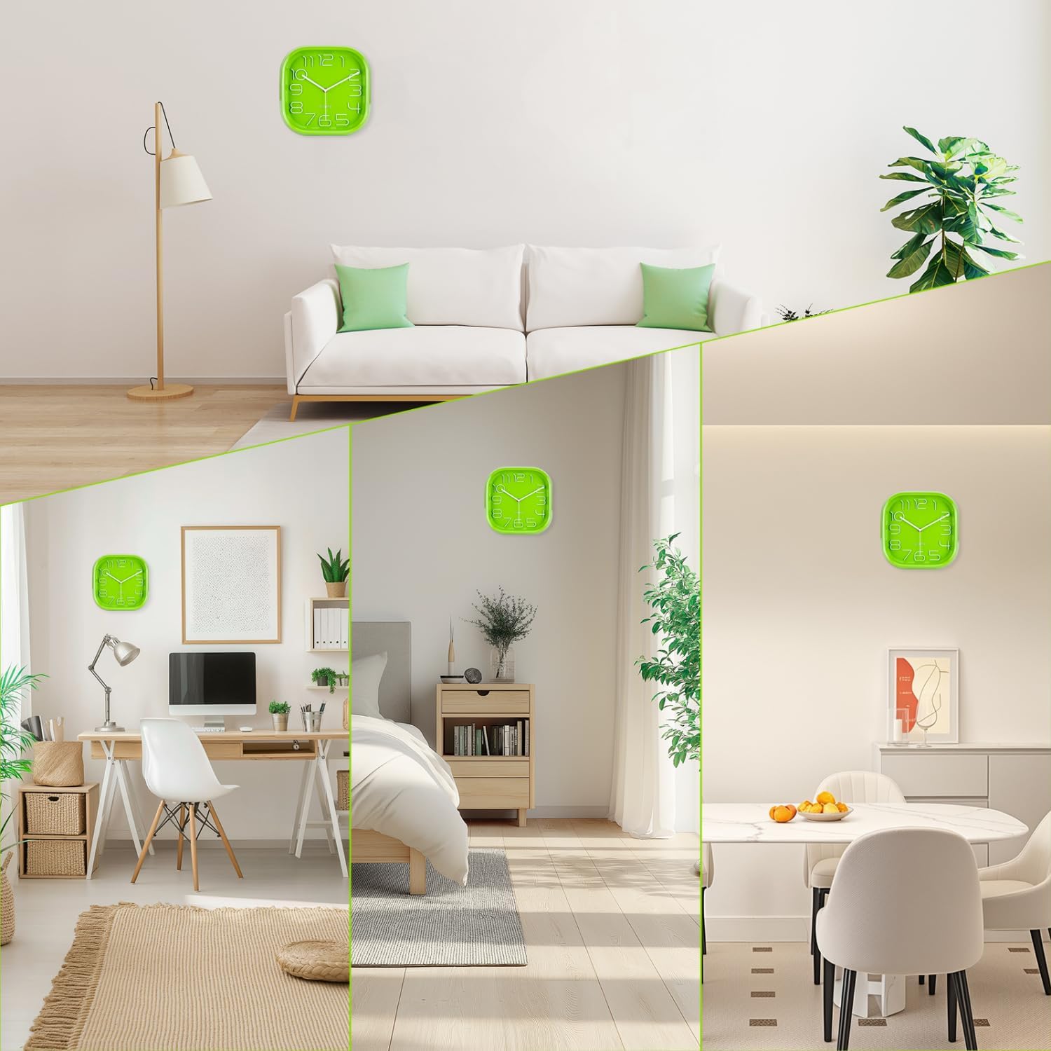 Thumbnail 5 de Topkey 11 Inch Square Ultra Silent Sweep Wall Clock
