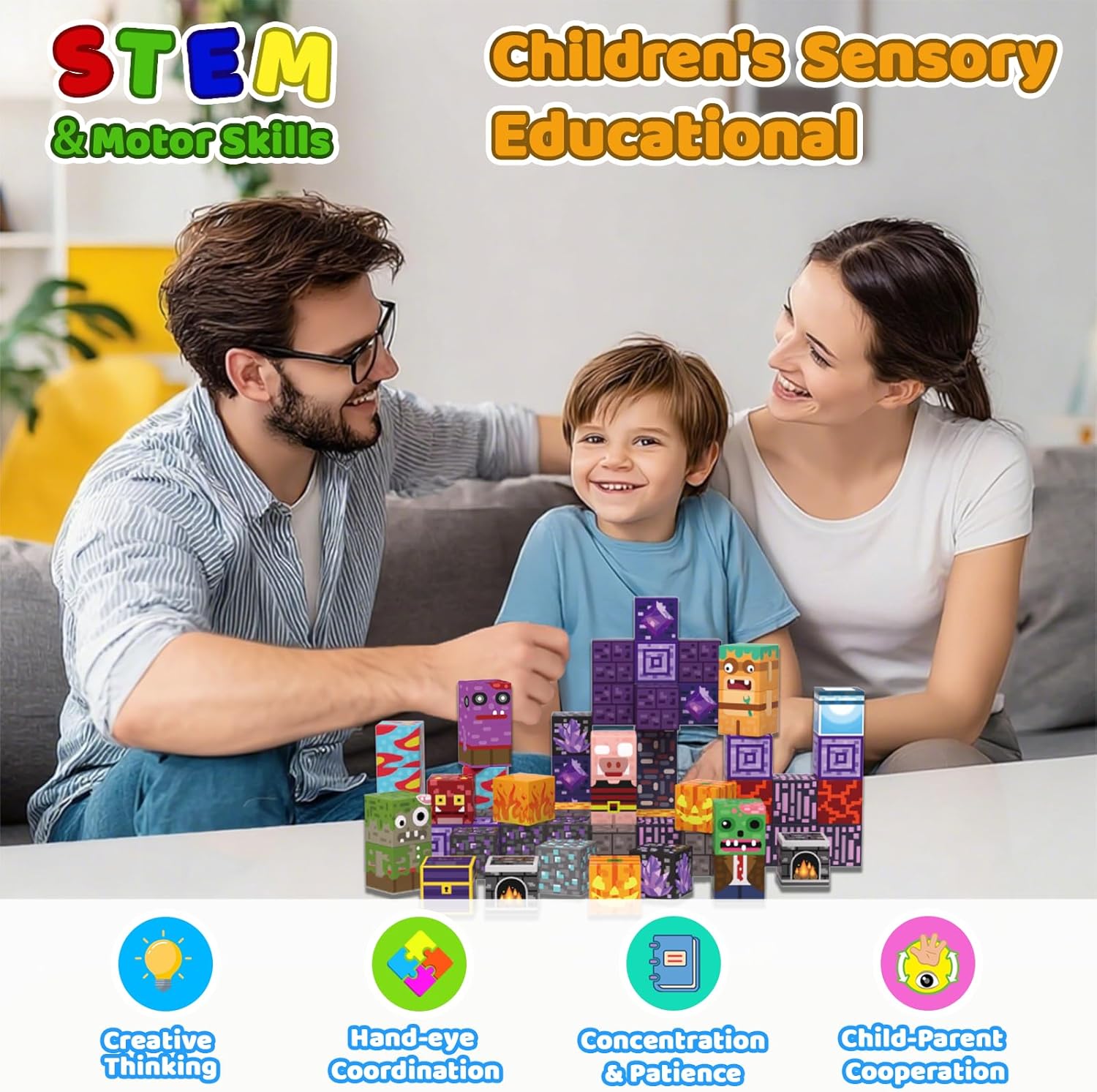 Detalle 2 de Magnetische Bausteine 100er Set für Kinder