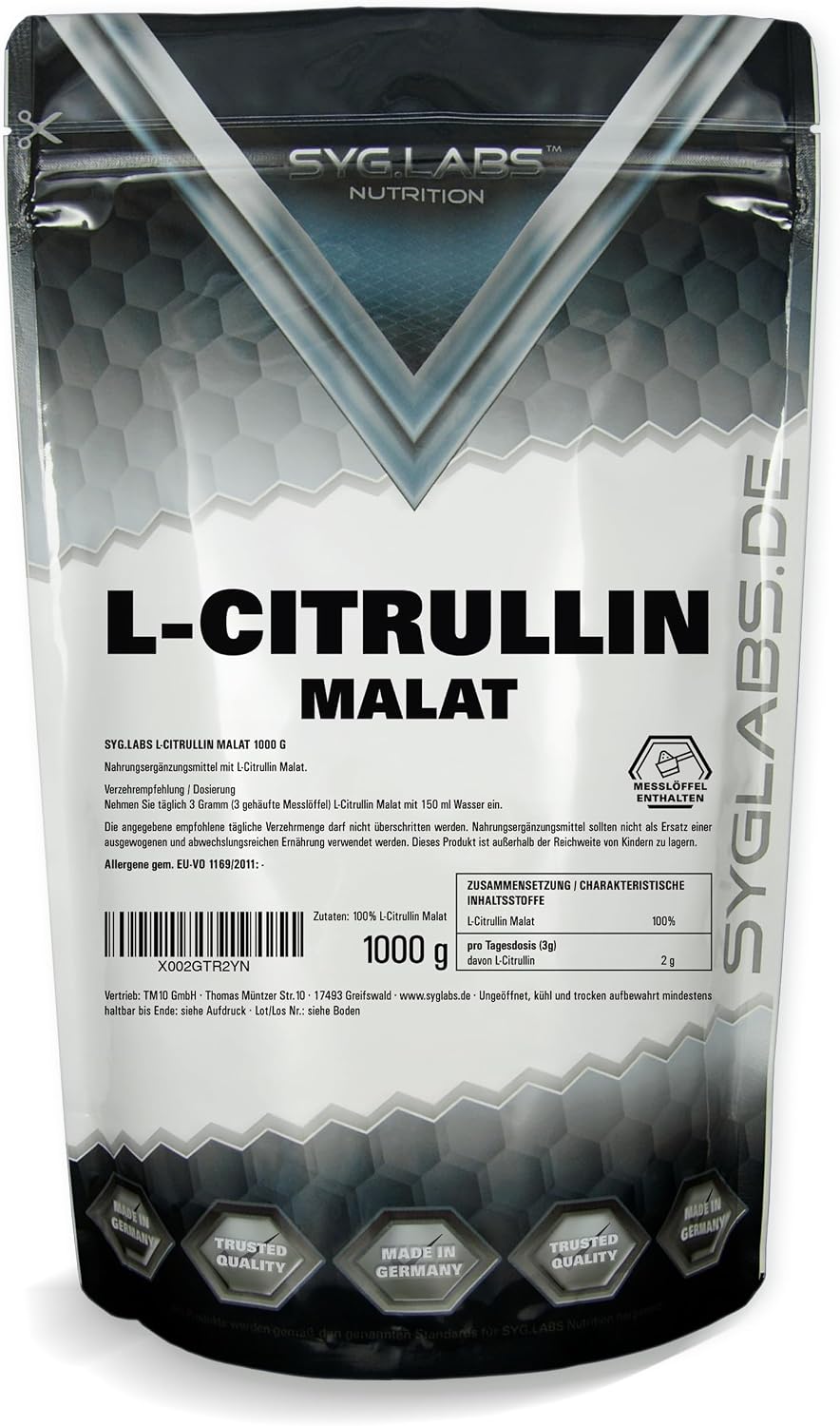 Detalle de L-Citrullin Malat 2:1 1000 g Pulver