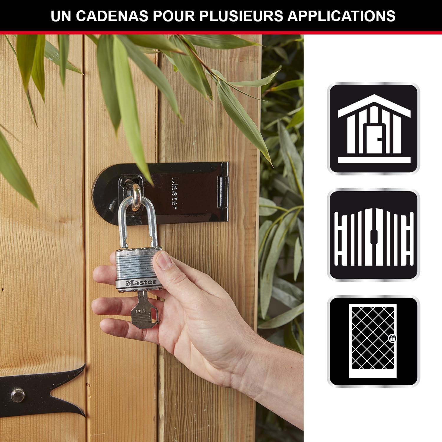 Thumbnail 1 de MASTER LOCK Cadenas Haute SÉcurité [A Clé] [Acier Laminé] [Extérieur] [Pack de 2] M1EURT