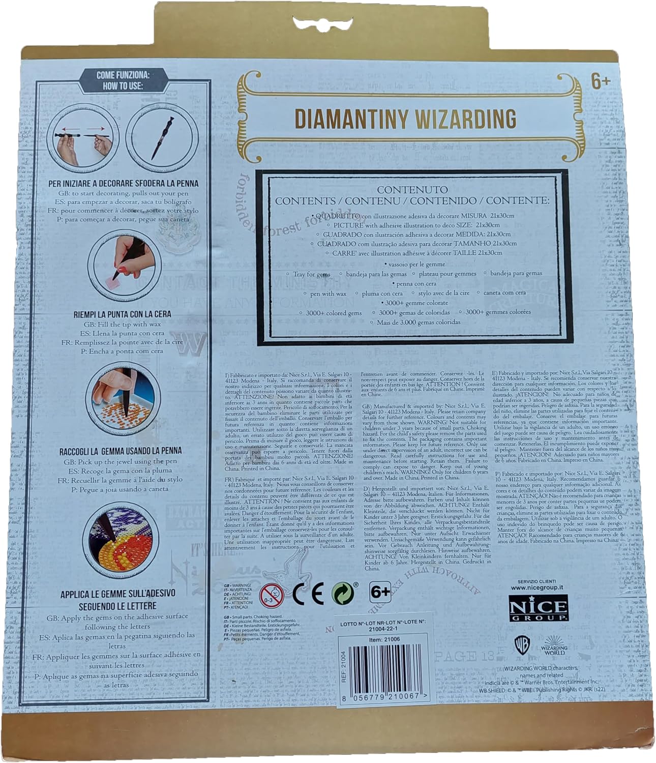 Detalle de DIAMANTINY Harry Potter Yume Fantasy 21010 Hermiona – mozaika A4 z kryształkami 3D