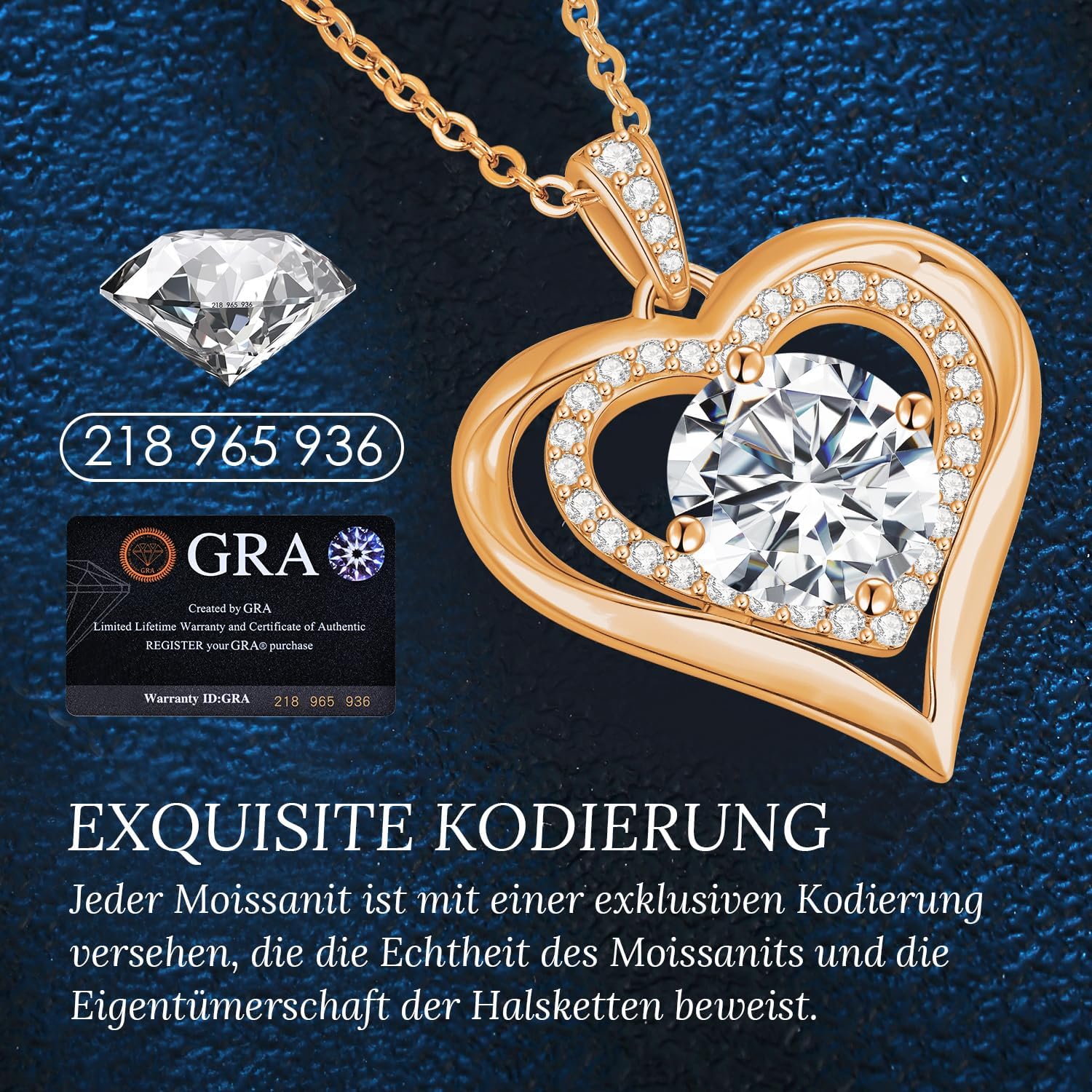 Thumbnail 4 de Collana Donna Cuore in argento 925 con moissanite CDE (ciondolo a cuore) per San Valentino, Festa della Mamma e regali