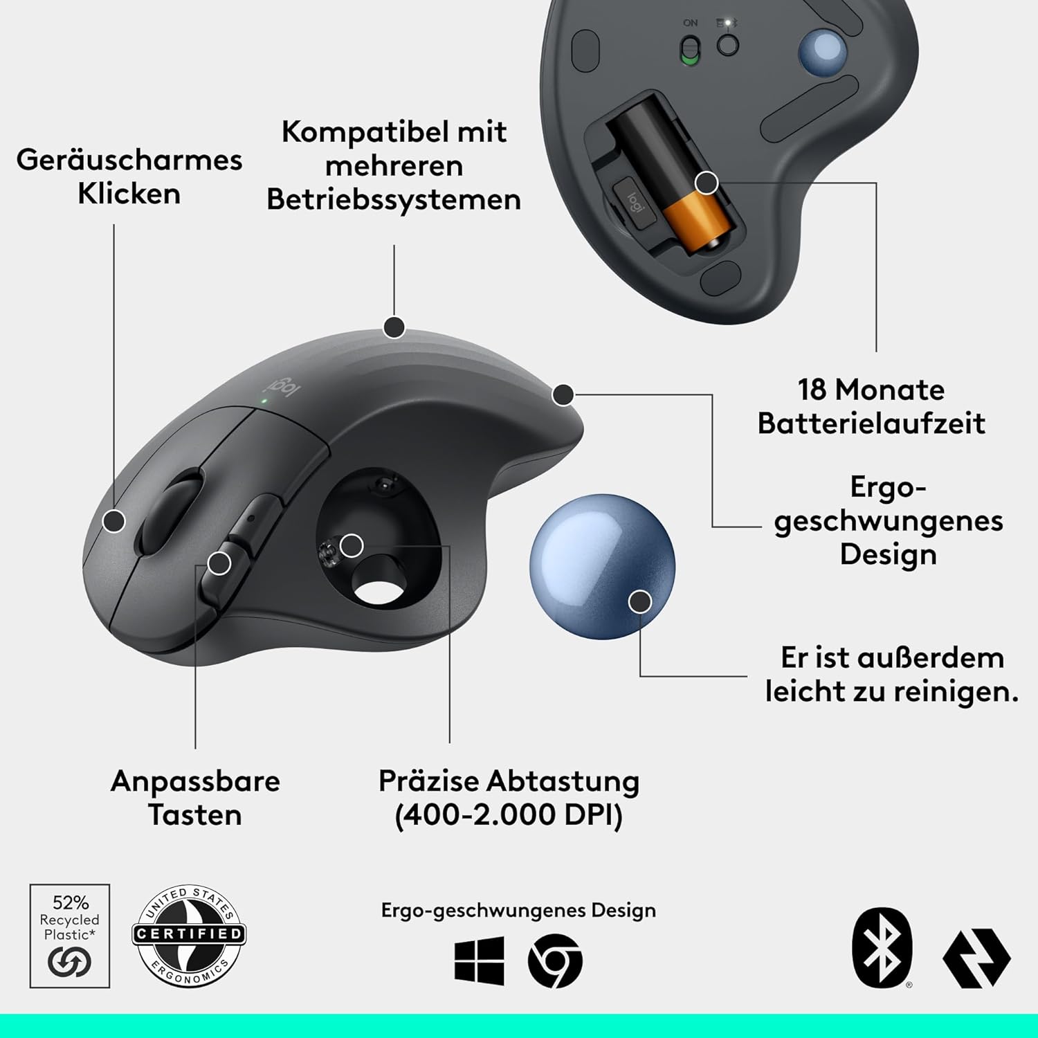 Thumbnail 5 de Logitech Ergo M575S Trackball-Maus