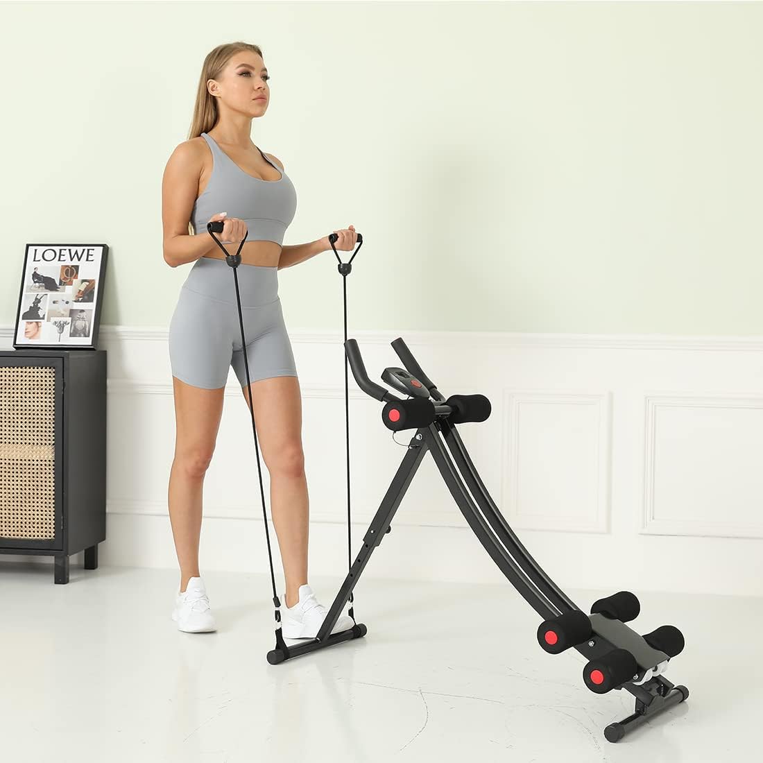 Detalle de WINBOX Ab Workout Equipment, Height-Adjustable Ab Machine with LCD Counter