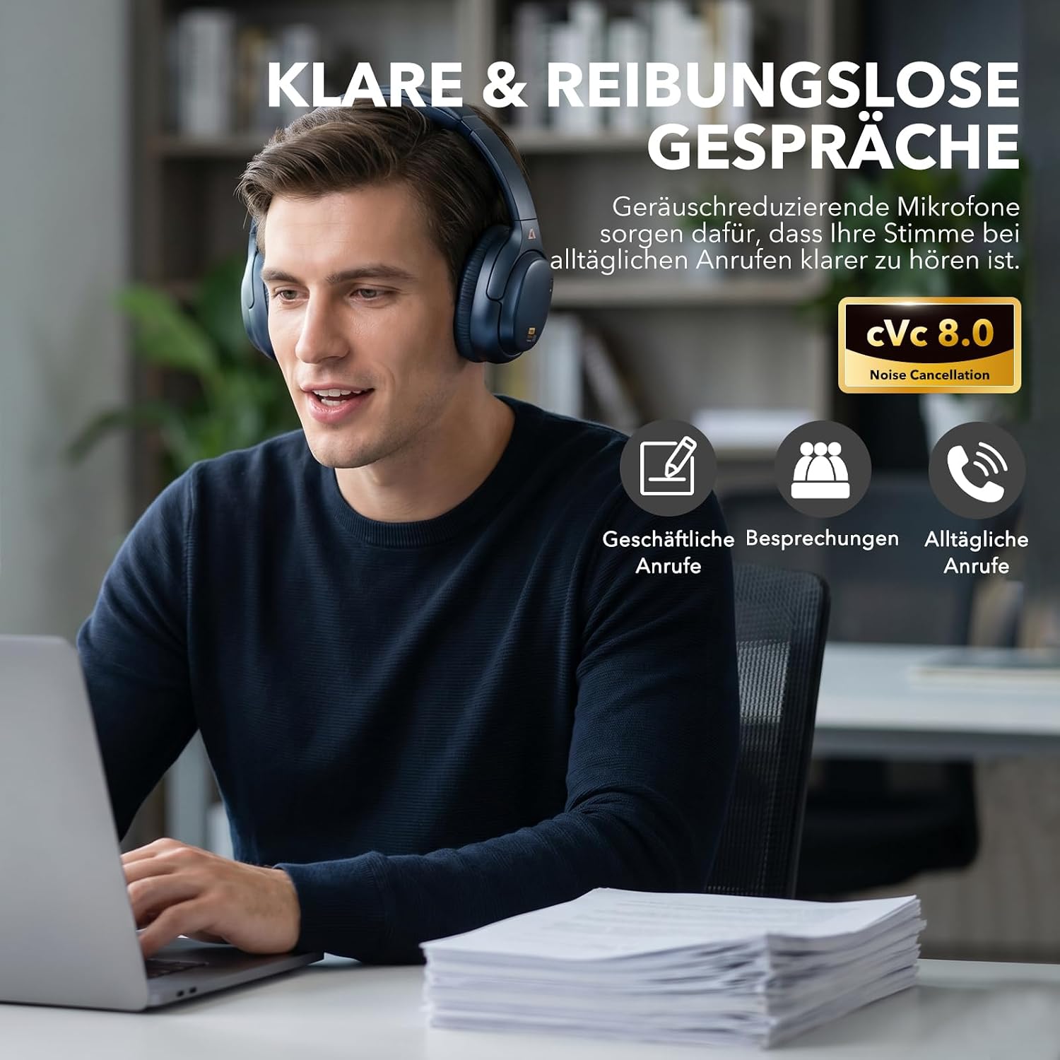 Thumbnail 6 de 1Mii E700: Kabellose Bluetooth Over-Ear mit Hybrid ANC und LDAC – Für Pendler und Vielreisende