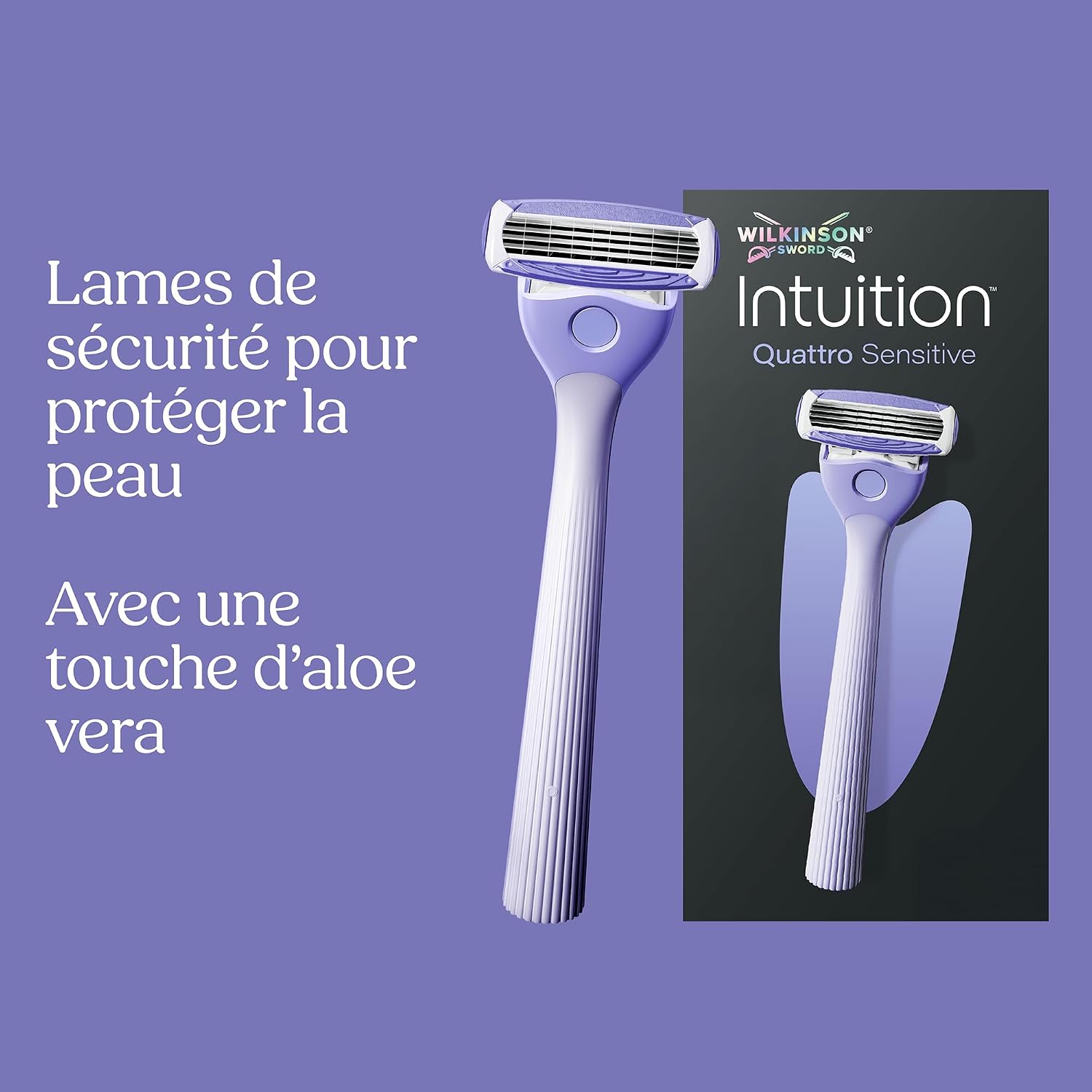 Detalle de Wilkinson Sword Intuition Quattro Sensitive – Pack XL avec 6 recharges pour peau sensible