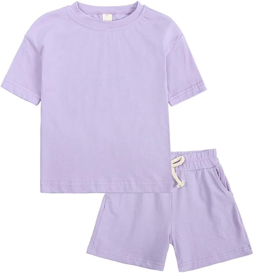 Detalle de Hotfiary Boys & Girls Summer 2-Piece T-Shirt & Shorts Set (Age 1–13)
