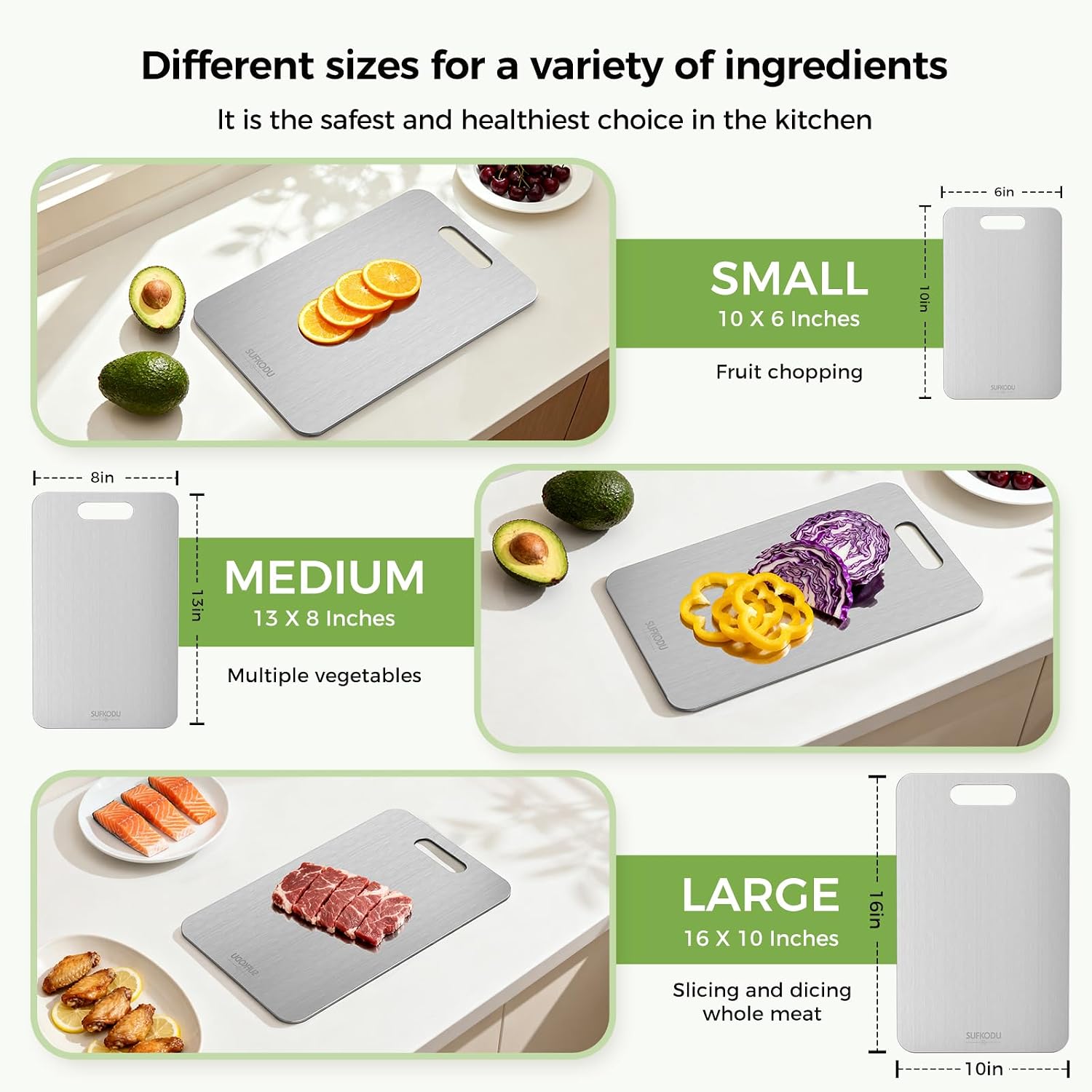 Detalle de Titanium Cutting Board 3-Piece Set