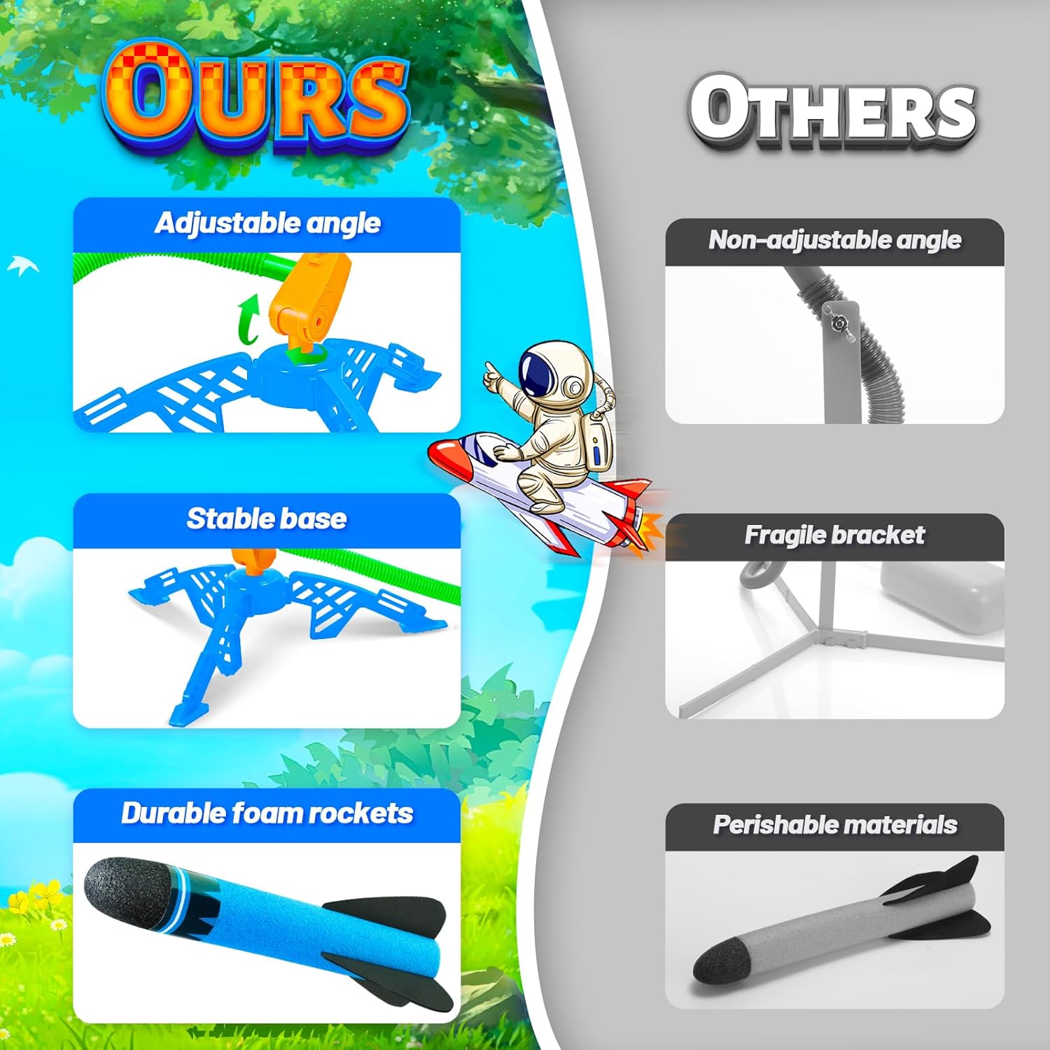 Thumbnail 2 de HappyGoLucky Foam Rockets 4pcs Launcher 50ft