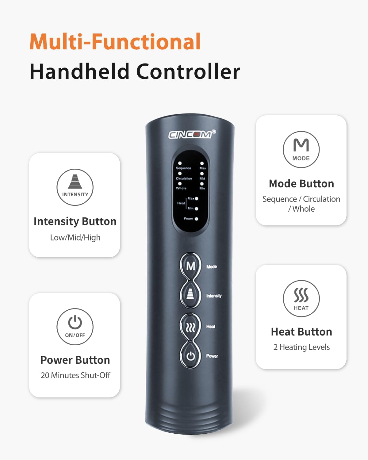 Thumbnail 4 de CINCOM Leg Massager with Heat and Compression: Comfort for Circulation and Edema Relief