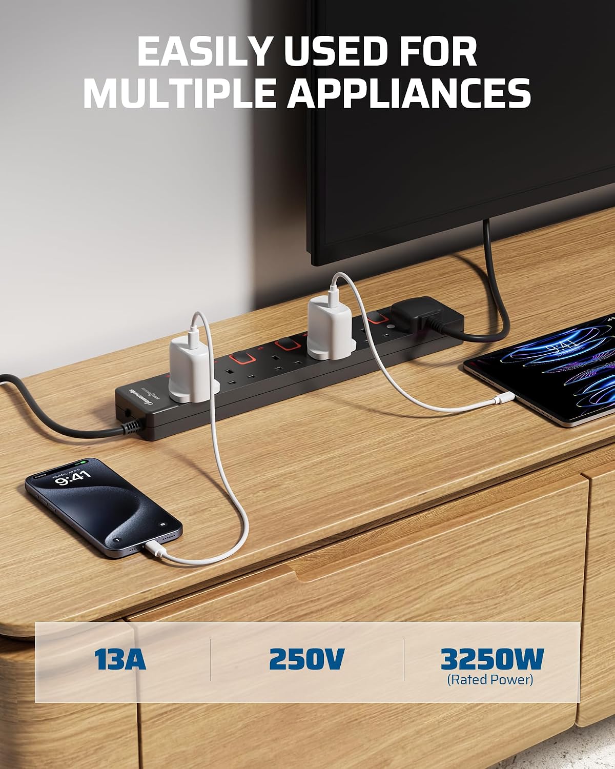 Thumbnail 5 de DEWENWILS 6 gang surge protected extension